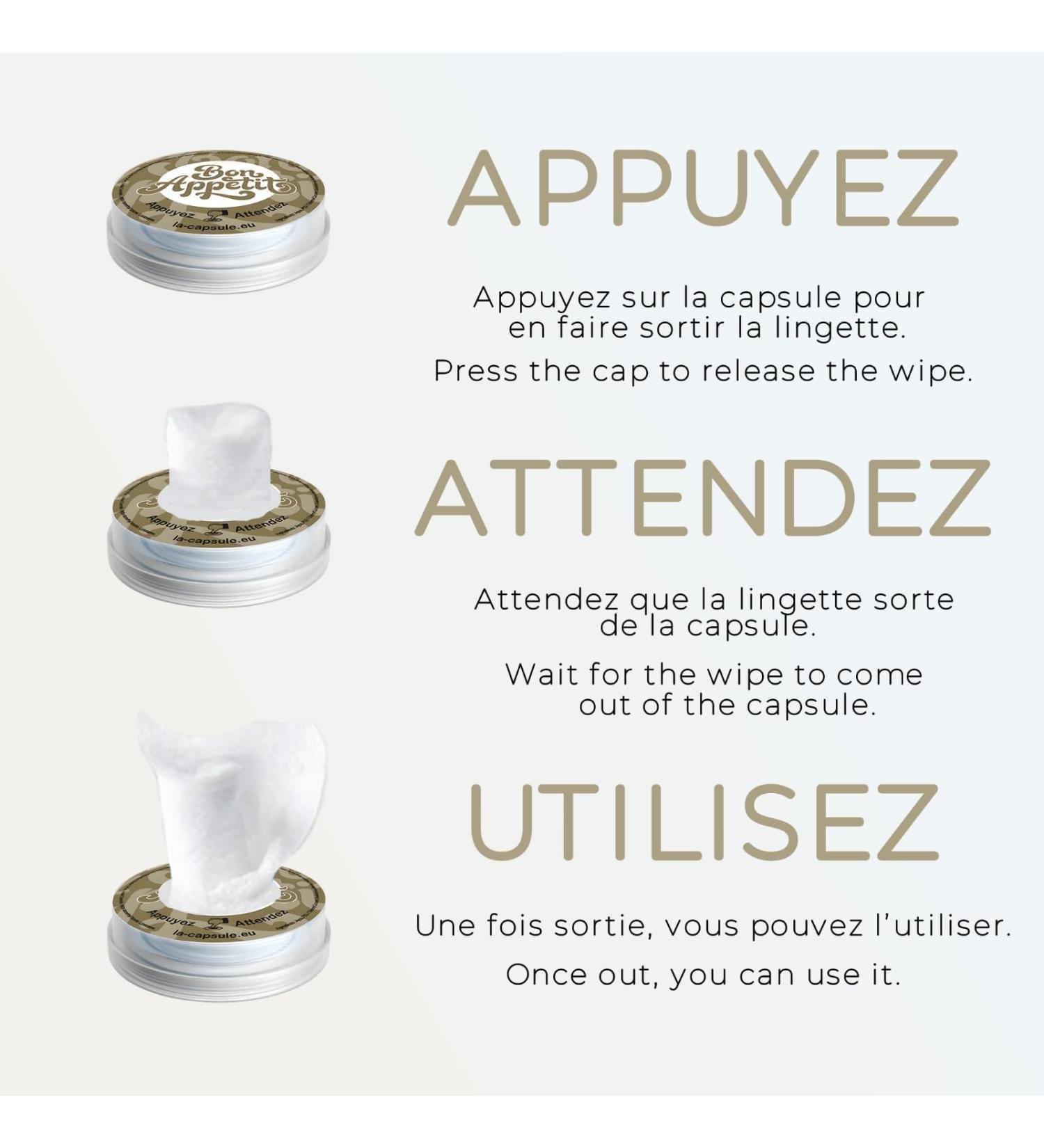 THE CAPSULE HAND AND FACE WIPE BONNE APPETIT PACK 50 - Buy Online on GoSupps.com