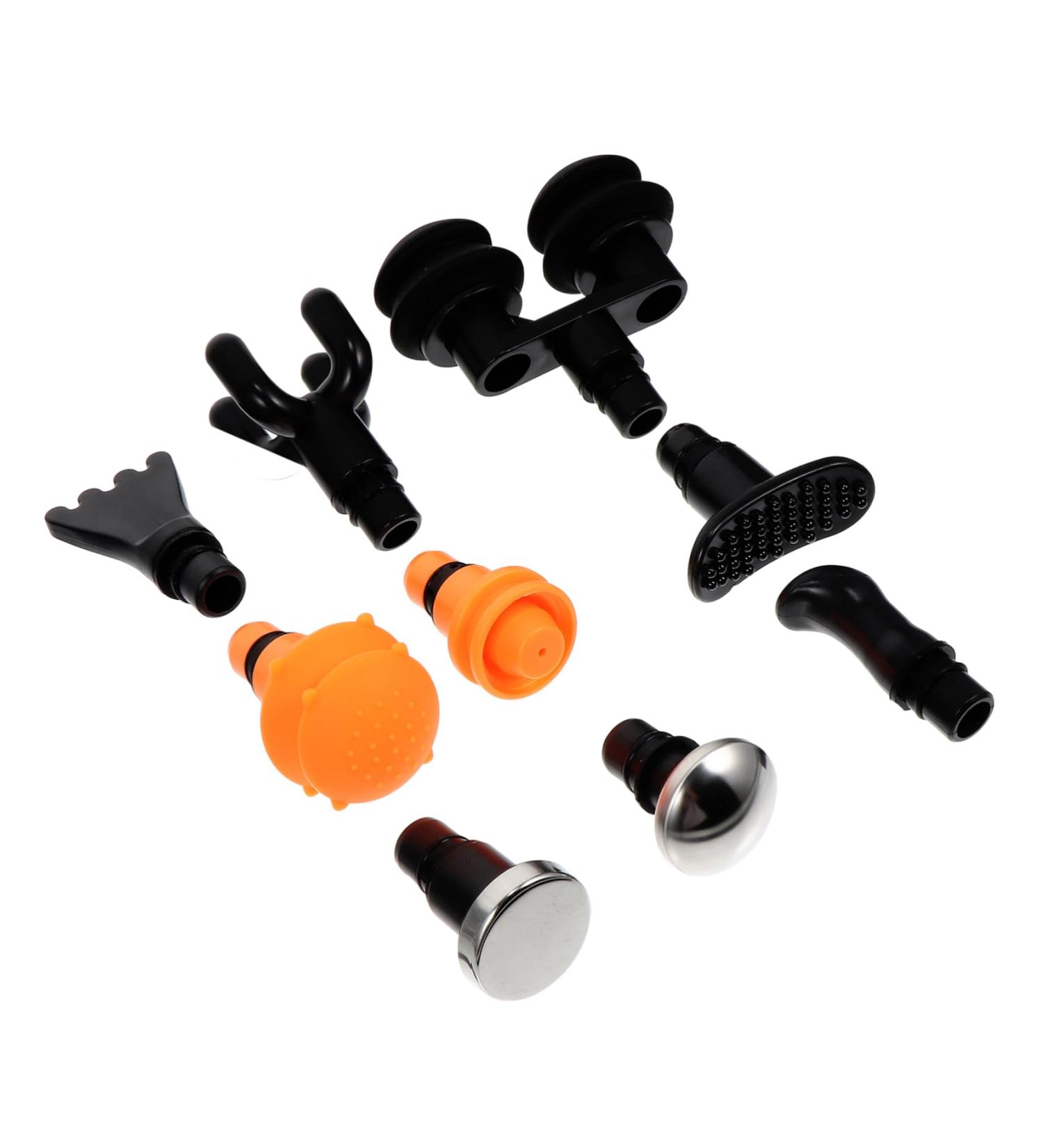 Beavorty 9-Piece Replaceable Massage Head Set | Black Fascia Muscle Massager Accessories for Ultimate Pain Relief - Buy Online on GoSupps.com