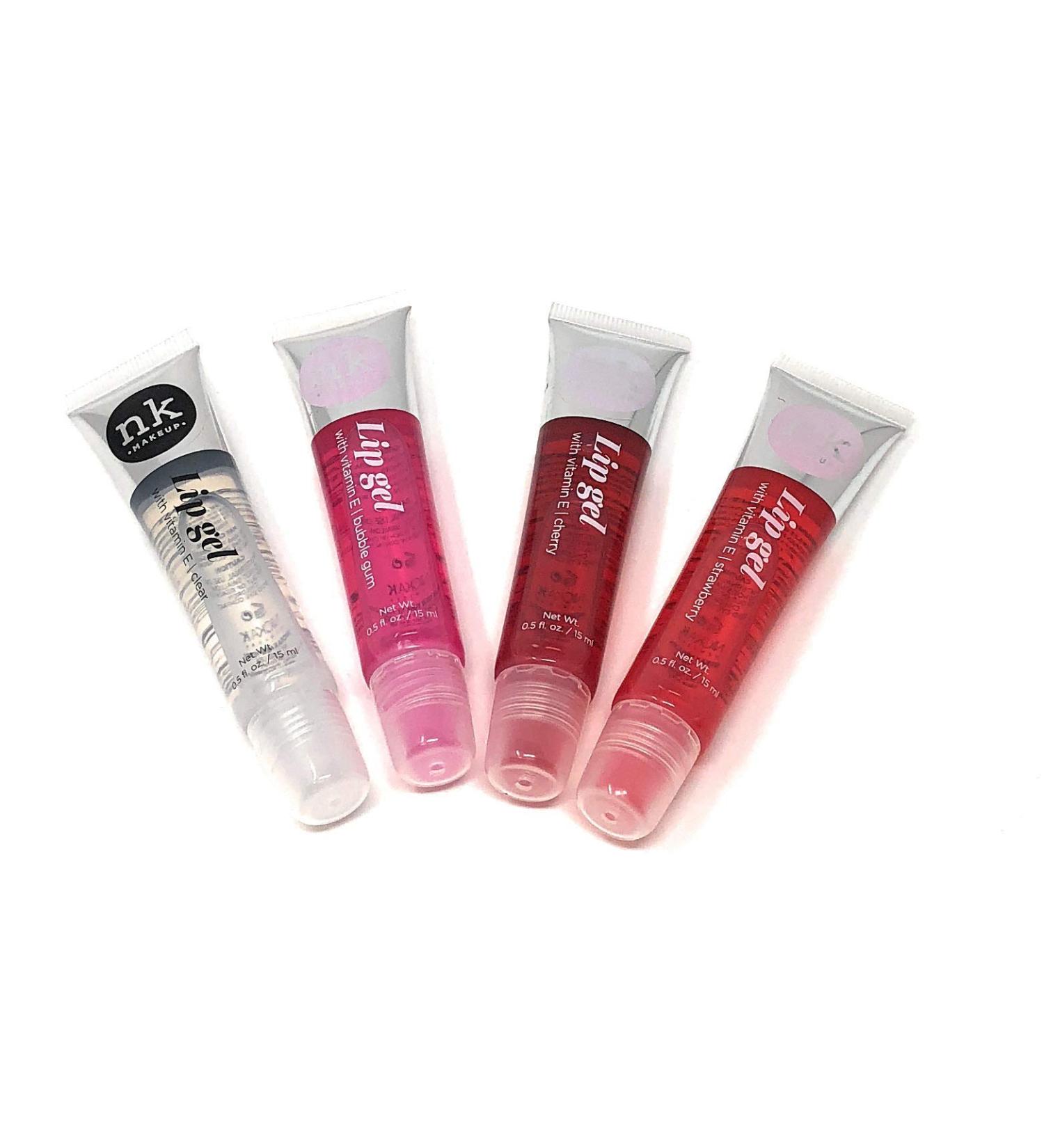 Nicka K Lip Gel 4 Pack - Clear Strawberry Cherry Bubble Gum - 0.5 Fl Oz - Buy Online on GoSupps.com