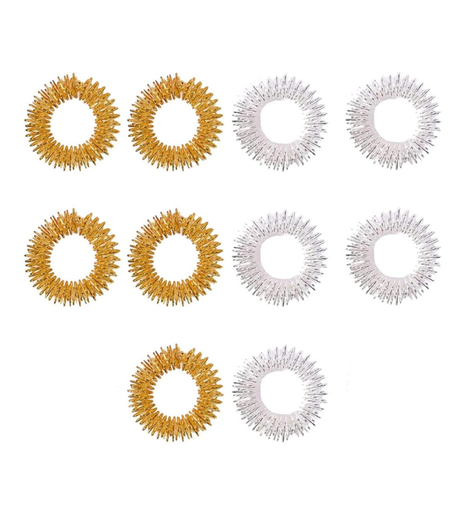 Gatuida 10pcs Finger Massage Ring Toy - Carbon Steel Pointed Medicine Rings for Relaxation & Stress Relief - Buy Online on GoSupps.com