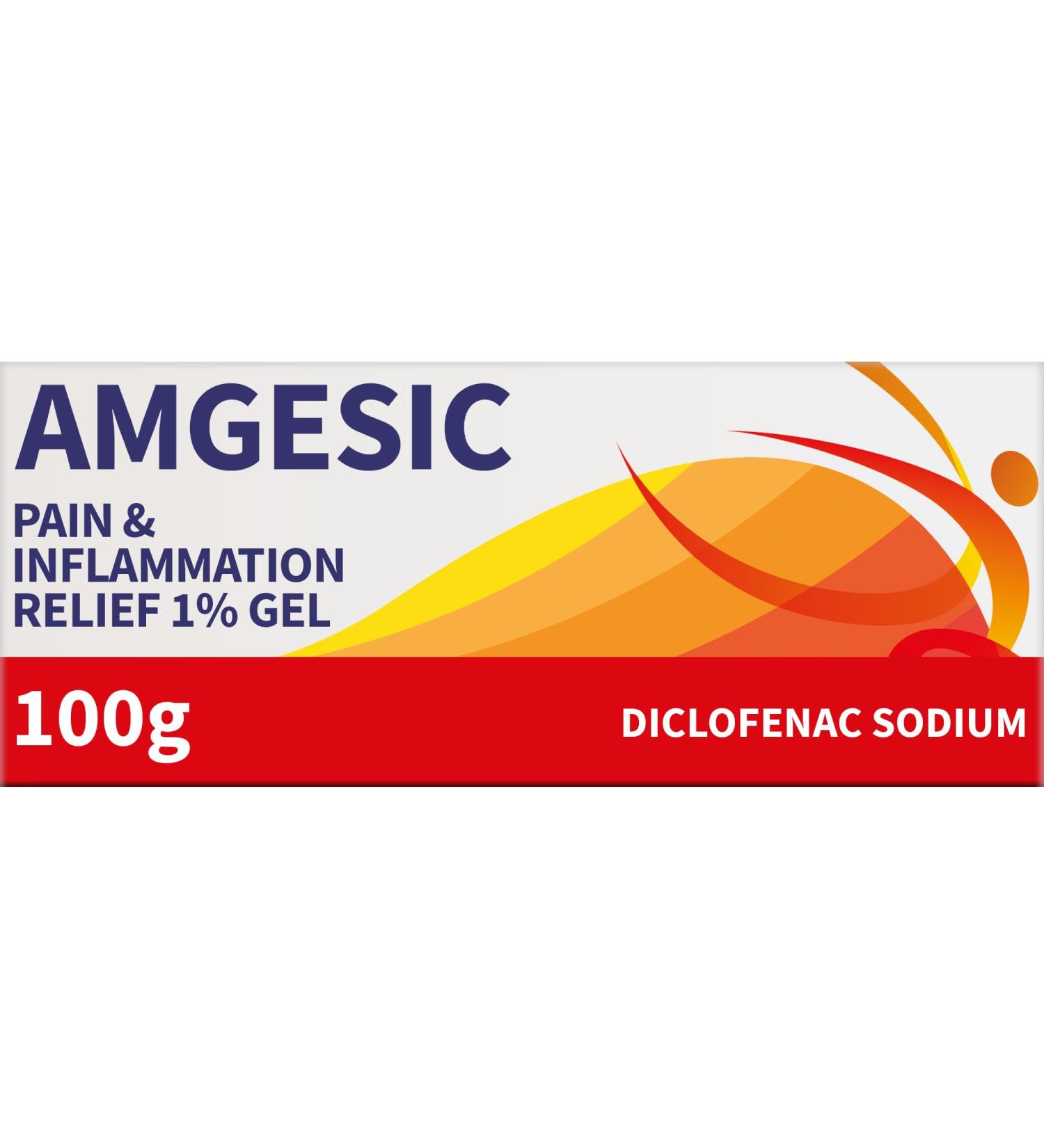 Amgesic Pain Relief 1% Gel 100g - Anti-Inflammatory Diclofenac Gel for Back Pain, Muscle Aches, Stiff Joints & Swelling - Buy Online on GoSupps.com