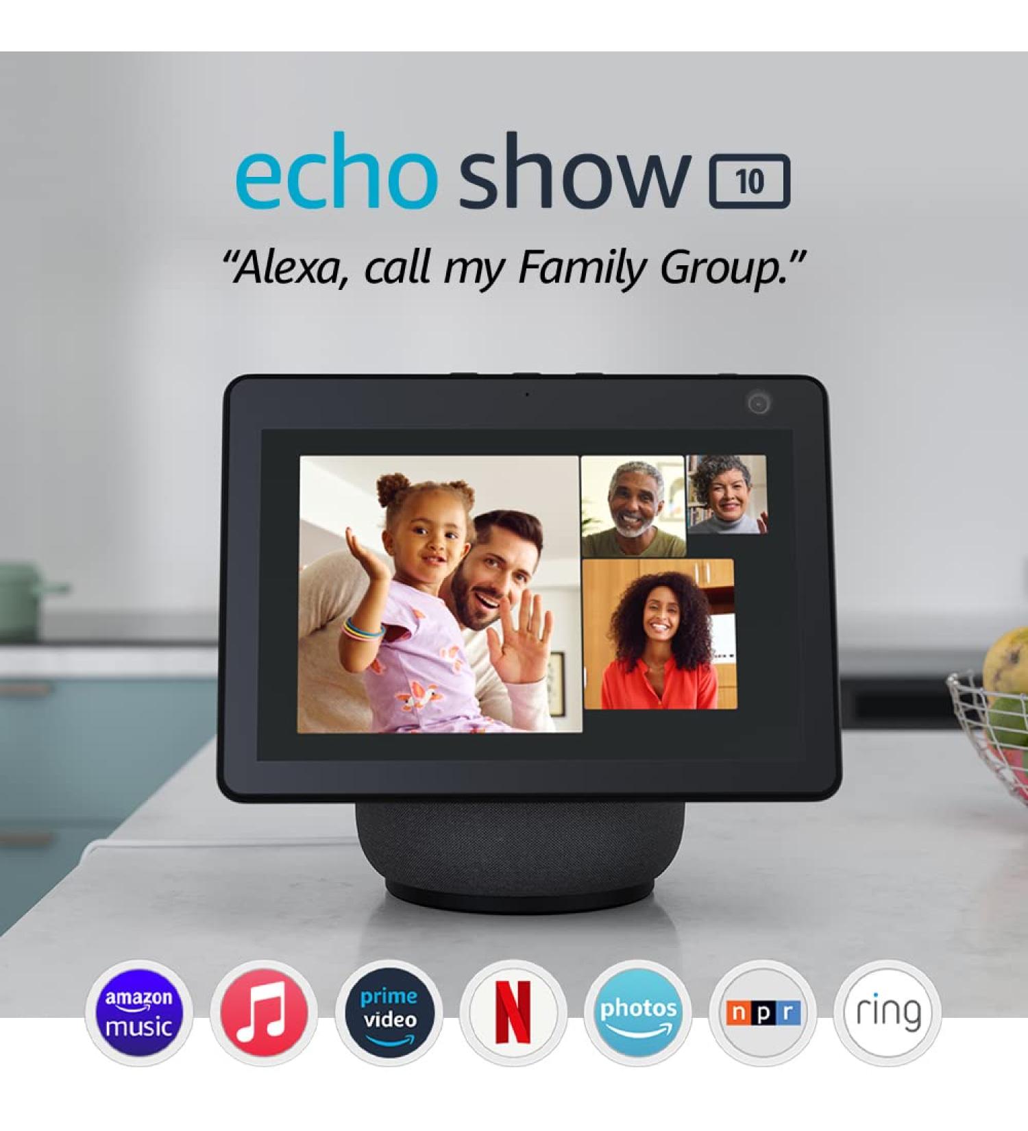 Echo Show 10 (3rd Gen) | HD smart display with motion and Alexa | Charcoal Charcoal Device Only - Buy Online on GoSupps.com