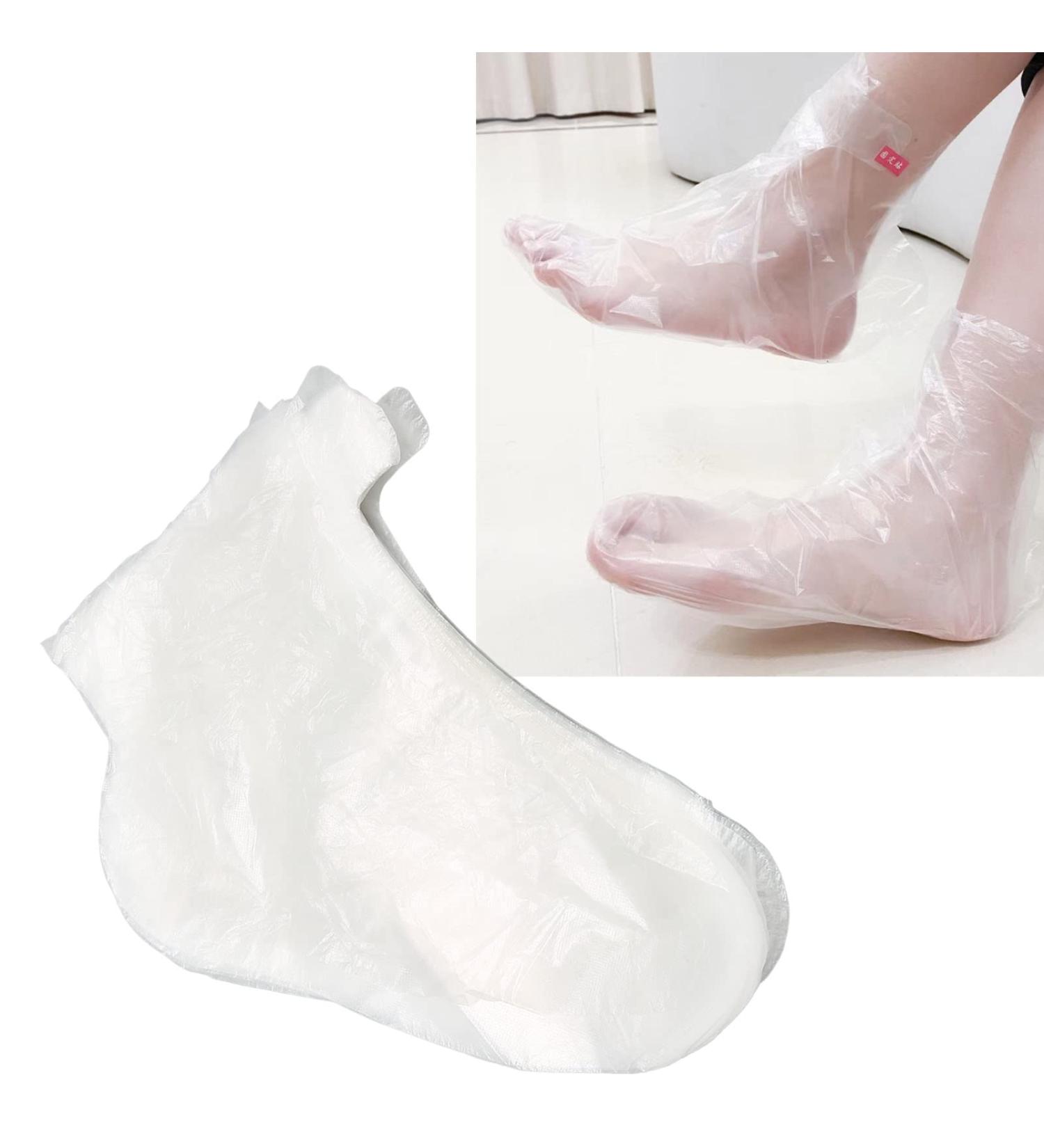 ZJchao Pack of 200 Large Disposable Clear Plastic Foot Spa Slippers Moisturizing and Softening Feet with Paraffin Wax - Buy Online on GoSupps.com
