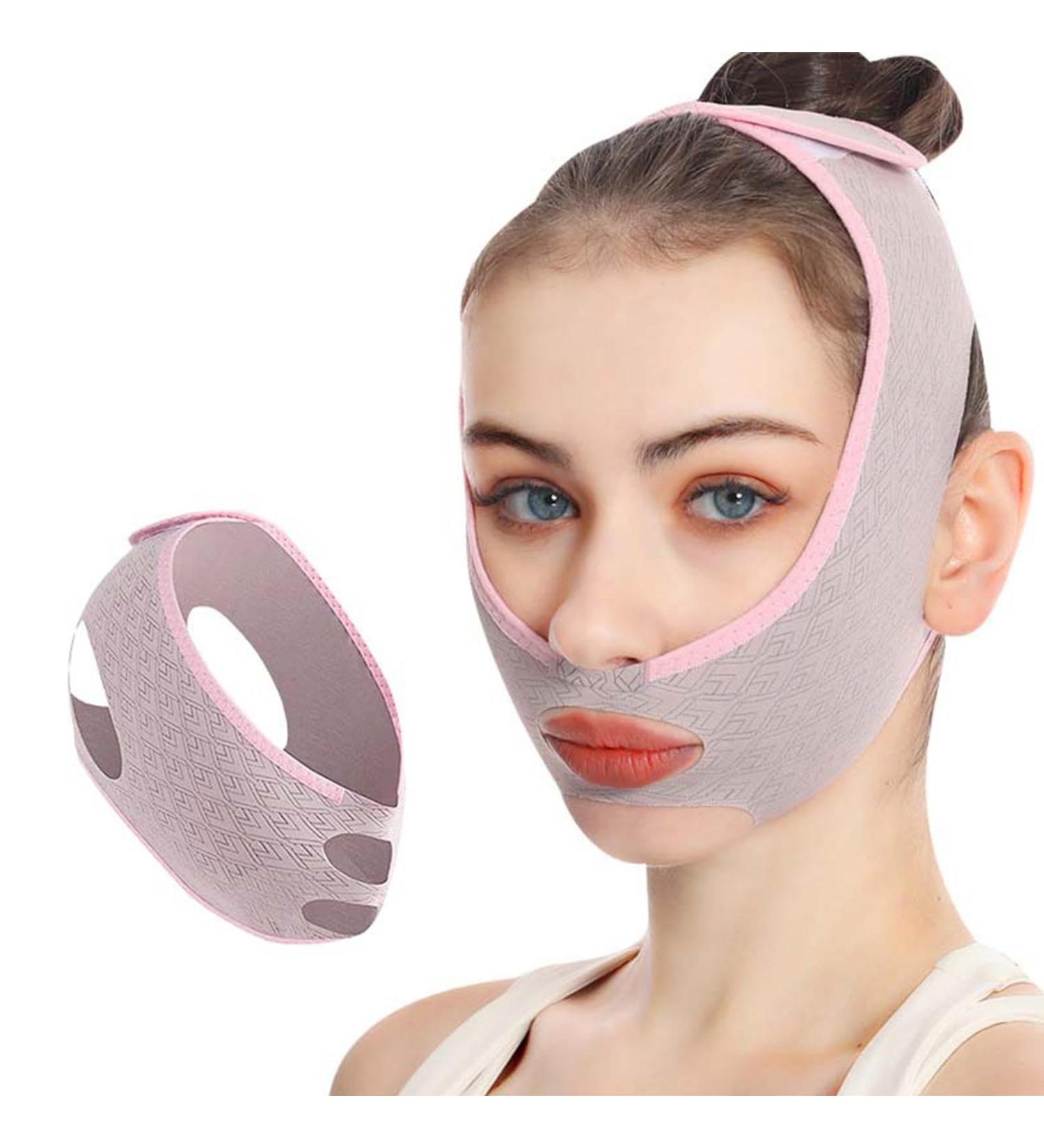 Chin Lifting Bands - Double Chin Reducer Face Shaper Lifting Bands - Adjustable Double Chin Eliminator Breathable Reusable for Face Neck and Chin - Buy Online on GoSupps.com