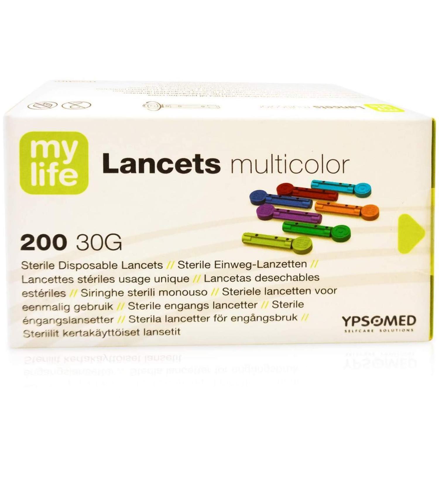 Mylife Multicolour lancets Pack of 200 30g Single use Disposable lancets by YPSOMED