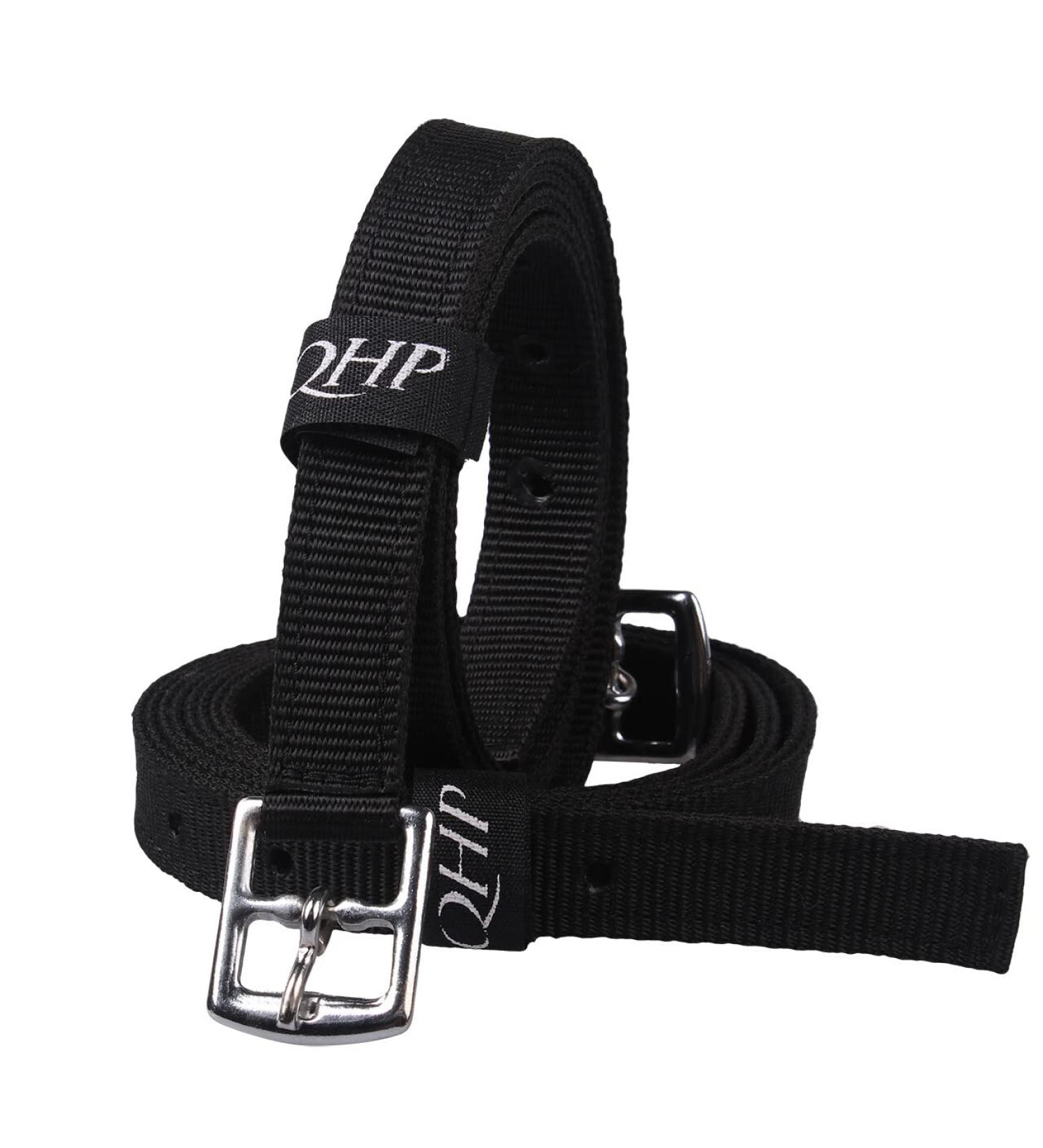 QHP Stirrup Leathers Nylon (135 cm black) 135 cm black