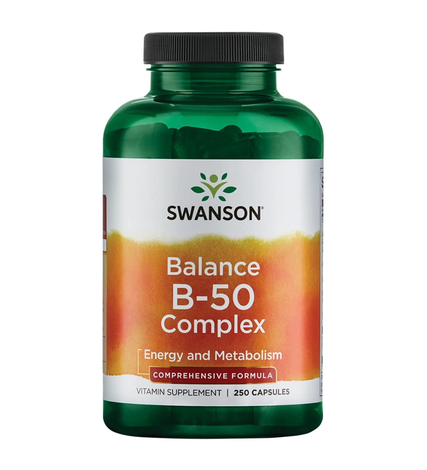 Swanson Balance B-50 Complex â€“ 250 Capsules | Premium Vitamin B Supplement for Energy & Wellness - Buy Online on GoSupps.com