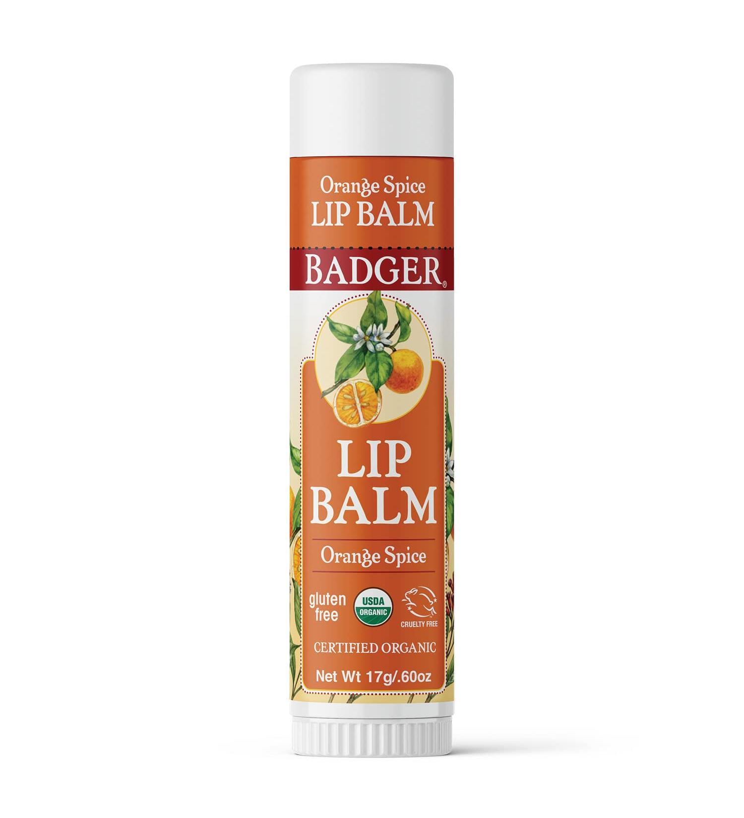 Buy Badger Company Orange Spice Lip Balm 0.60 oz - Nourishing & Moisturizing Balm - Buy Online on GoSupps.com