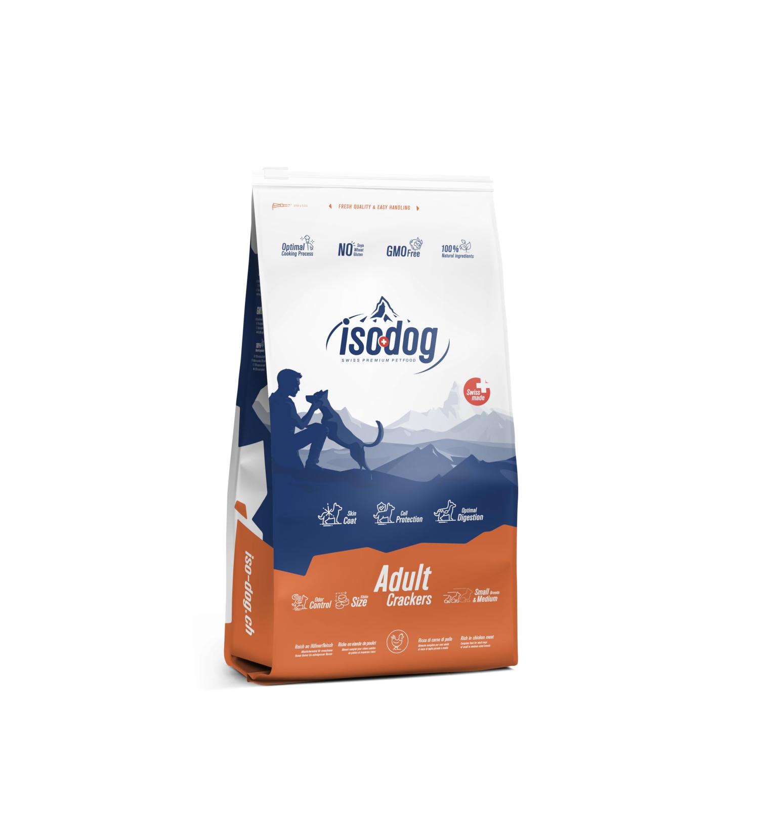 Iso dog - Premium Croquettes for Adult Dogs of Small and Medium Breeds - Gluten-free - Optimal digestion - Rich in Chicken - 3kg - GMO-free - 100% Natural raw materials (3kg) - Buy Online on GoSupps.com