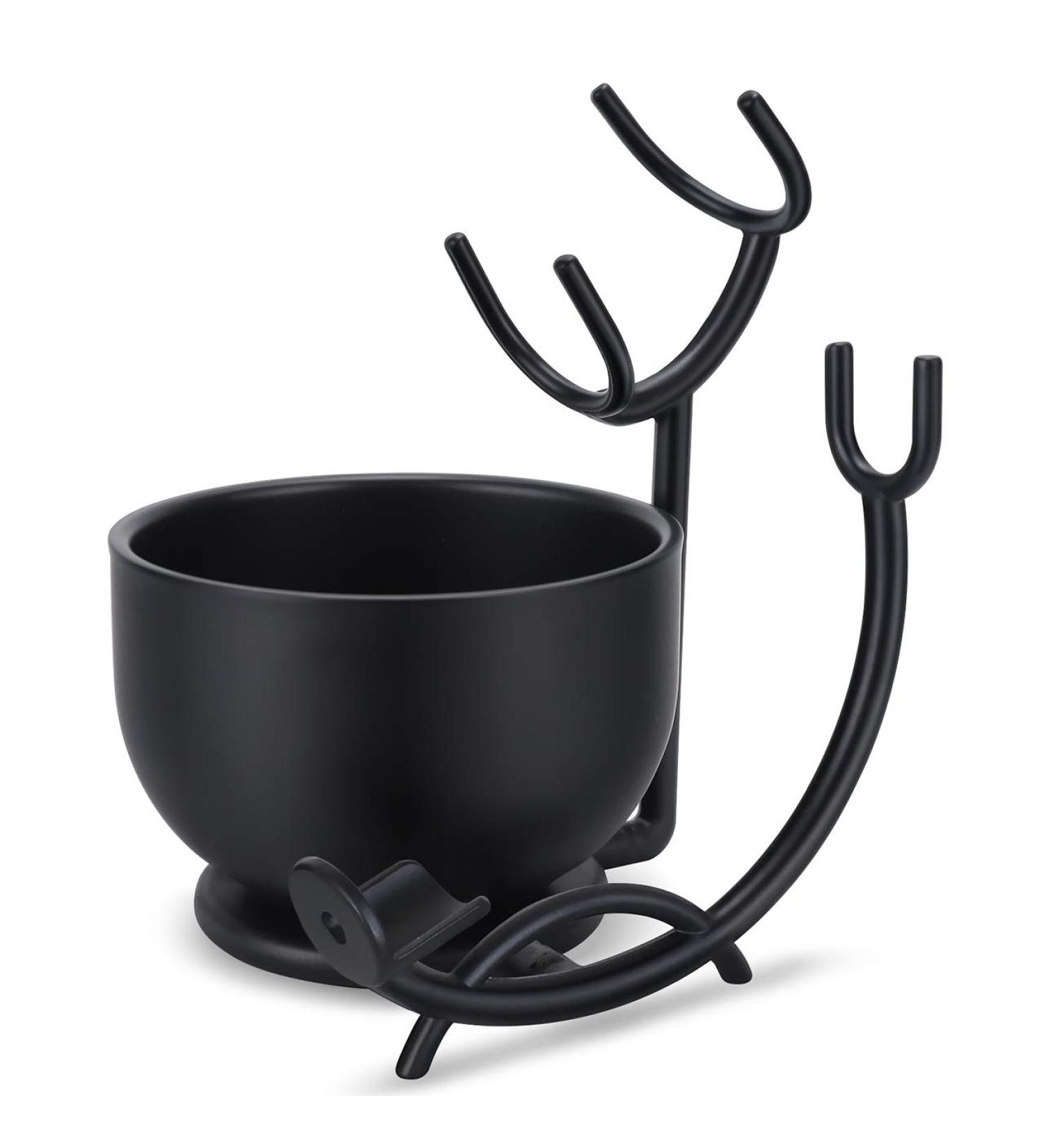 Grooming Shaving Kit for Men Strong Razor and Brush Stand with Stainless Steel Shaving Soap Bowl Dad Gifts Boyfriend Gifts Husband Gifts for Him Black - Buy Online on GoSupps.com
