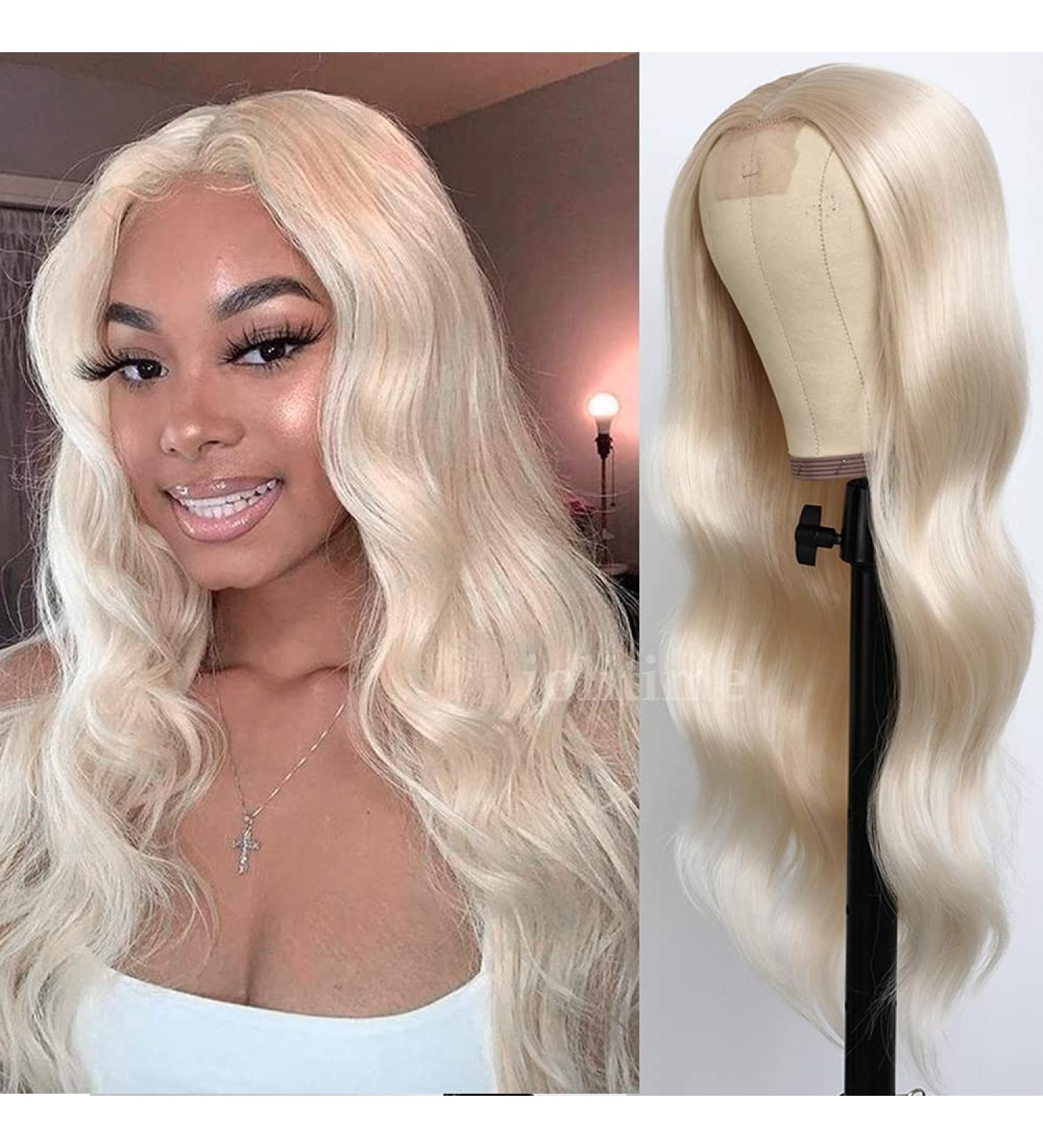 Jolitime Platinum Blonde Body Wave Lace Front Wig - Heat Resistant Synthetic Hair Replacement for Women - Buy Online on GoSupps.com