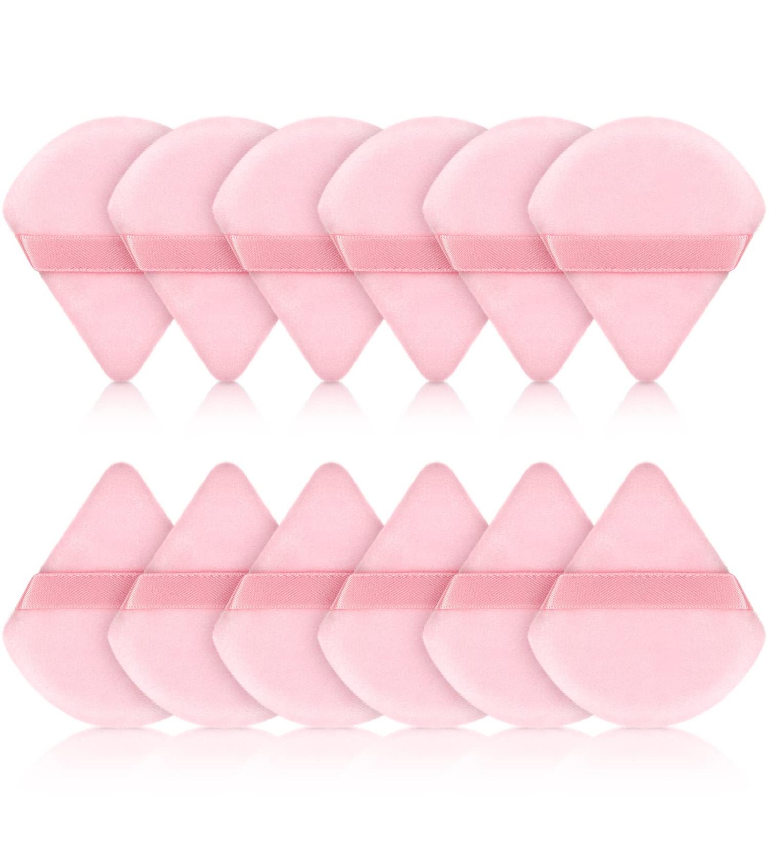 12 Pack Triangle Makeup Puff - Soft Powder Puffs for Loose & Mineral Foundation - Pink Cosmetic Tools - Buy Online on GoSupps.com