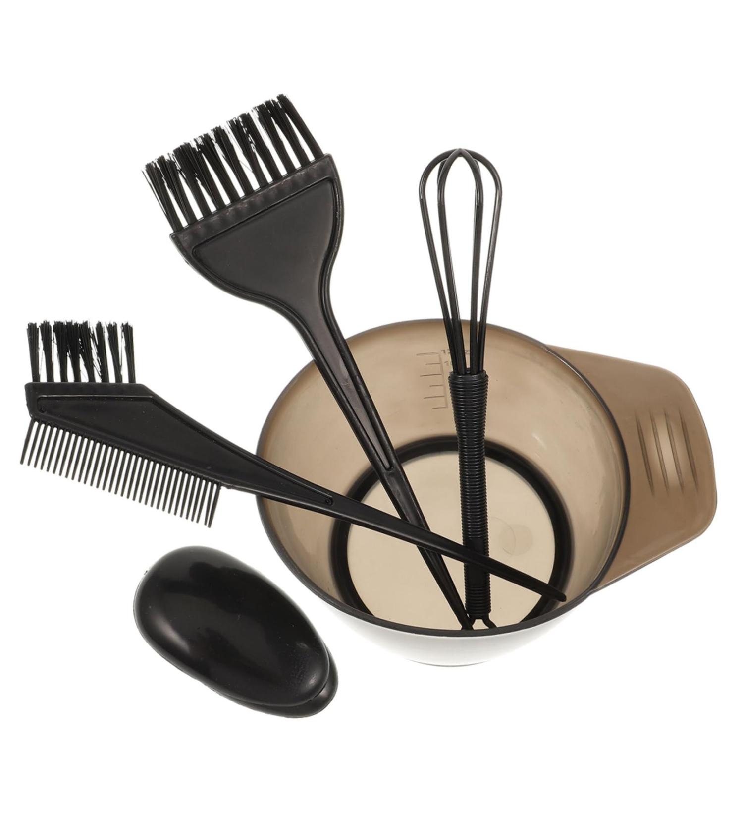 Lurrose Hair Dye Brush and Bowl Set Hair Color Brush Mixing Bowl Kit Tint Comb Ear Cover Hair Coloring Applicator Tools Barber for Salon Home - Buy Online on GoSupps.com