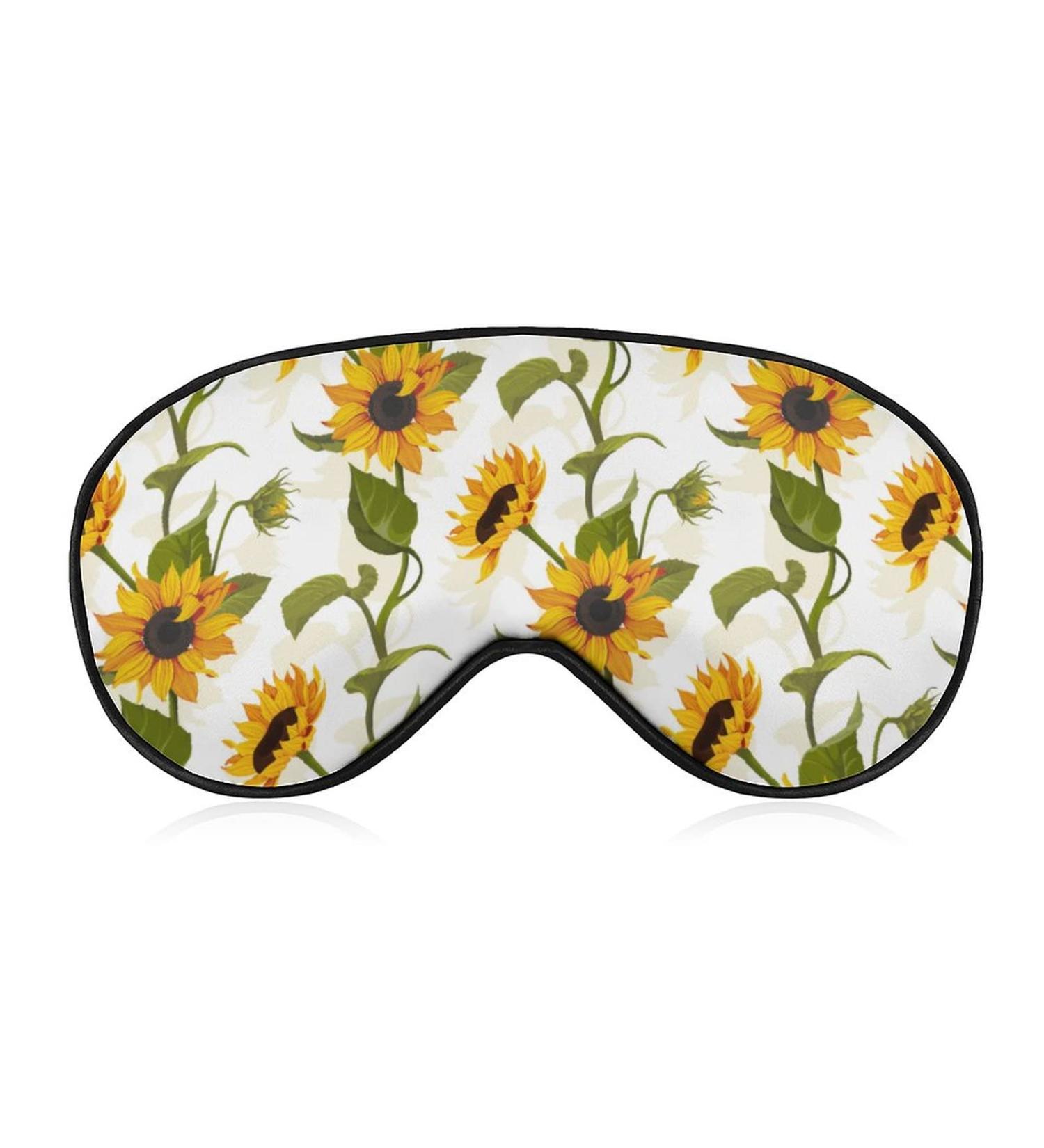 Sunflower Floral Sleep Mask for Women | Adjustable Eye Shades with Elastic Strap | Comfortable Sleep Accessory - Buy Online on GoSupps.com