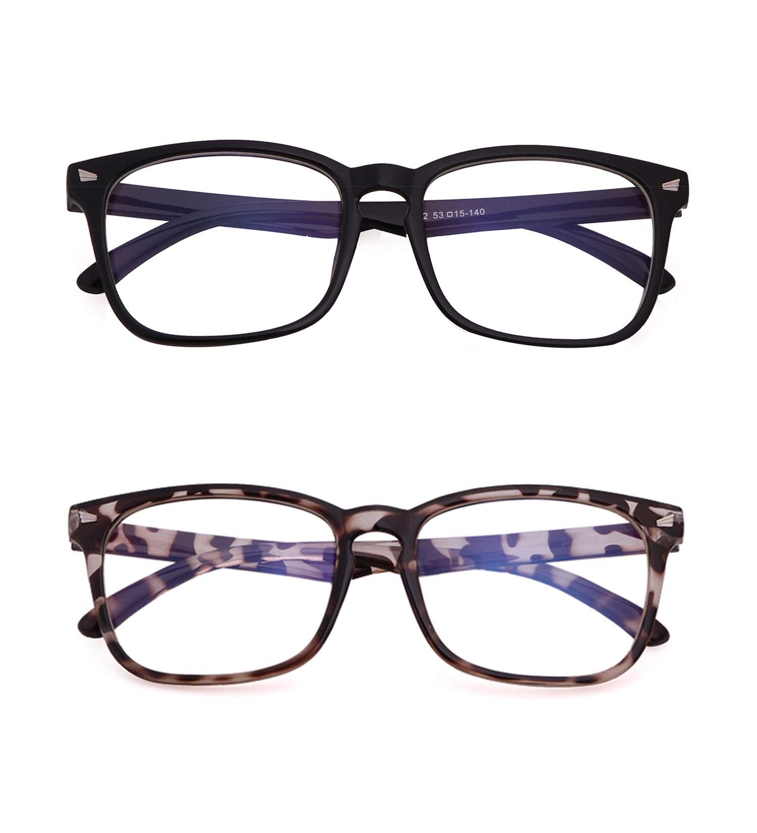 JUDOO 2 Pack Blue Light Blocking Glasses - Square Frame Computer Reading Sunglasses for Women and Men - Black and Flower Design - Buy Online on GoSupps.com