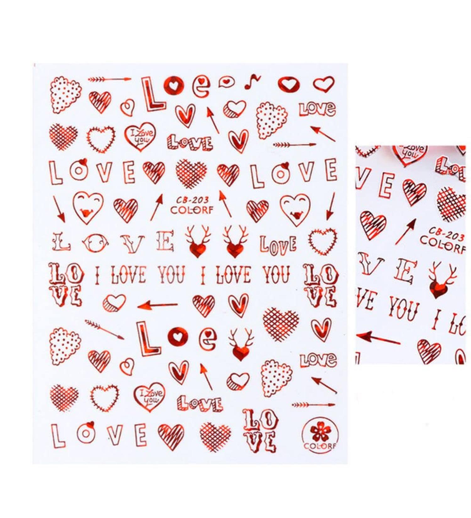 Decoration Charms Adhesive Decals Sliders Nail Stickers Lover Heart Lip 3D Valentine(08) Style8 - Buy Online on GoSupps.com