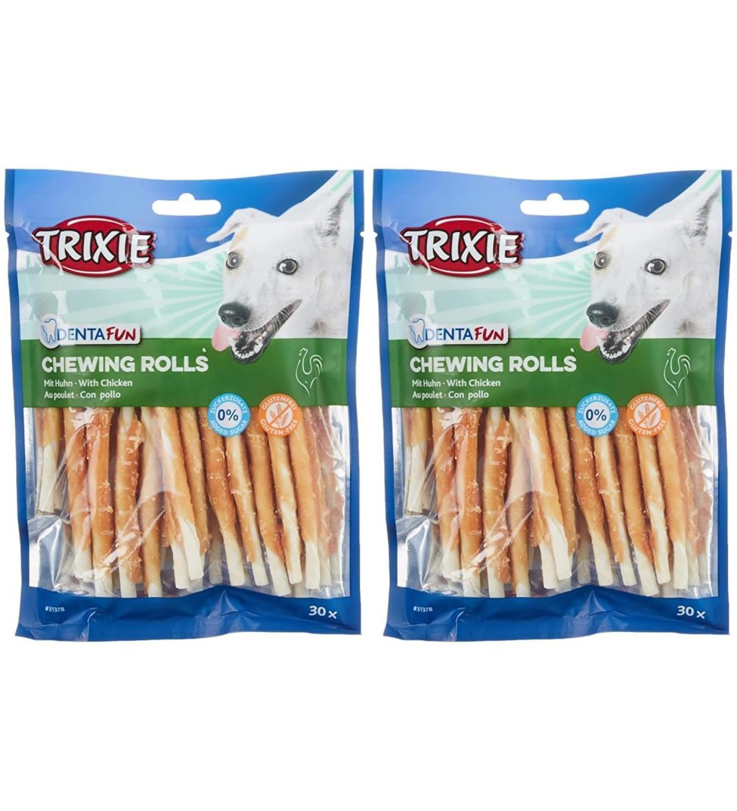 Buy TRIXIE Gluten-Free Chicken Chewing Rolls - Denta Fun 12 cm 30 pcs (Pack of 2) | International Shipping Available - Buy Online on GoSupps.com