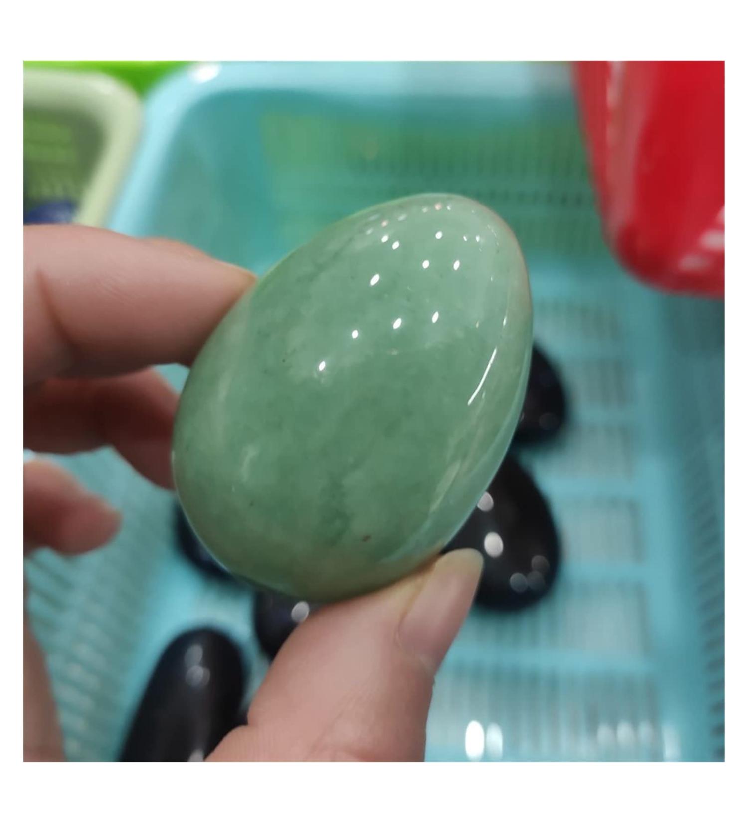 Natural Crystal Rough 1pcs 4-5cm Green Quartz Egg with Natural Bell Crystal Reiki Stone Carved Home Decoration ERTEYIN - Buy Online on GoSupps.com