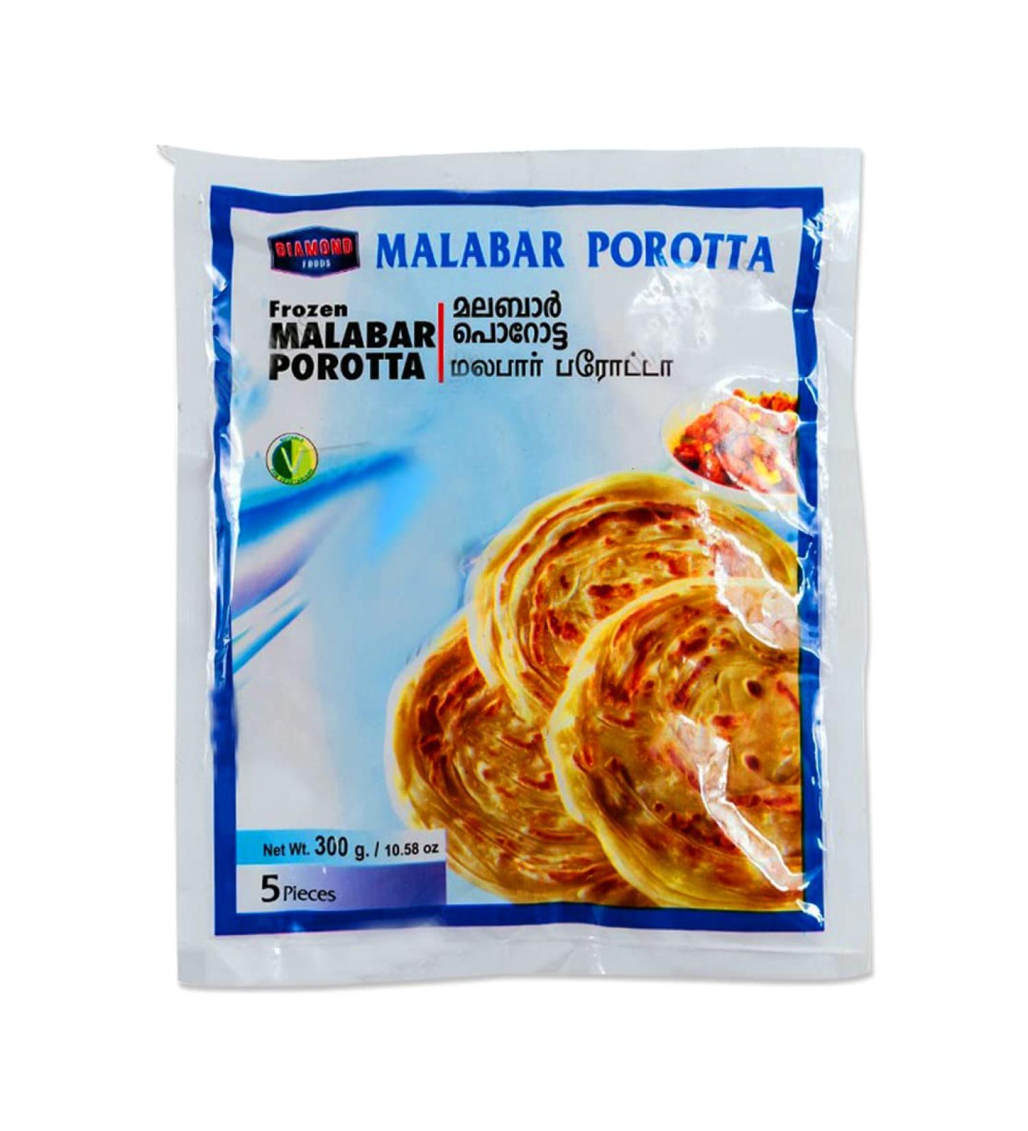Diamond Malabar Parotta | 5Pcs | 300G | 100% Fresh | Indian Origin (Buy 1 Get 1)