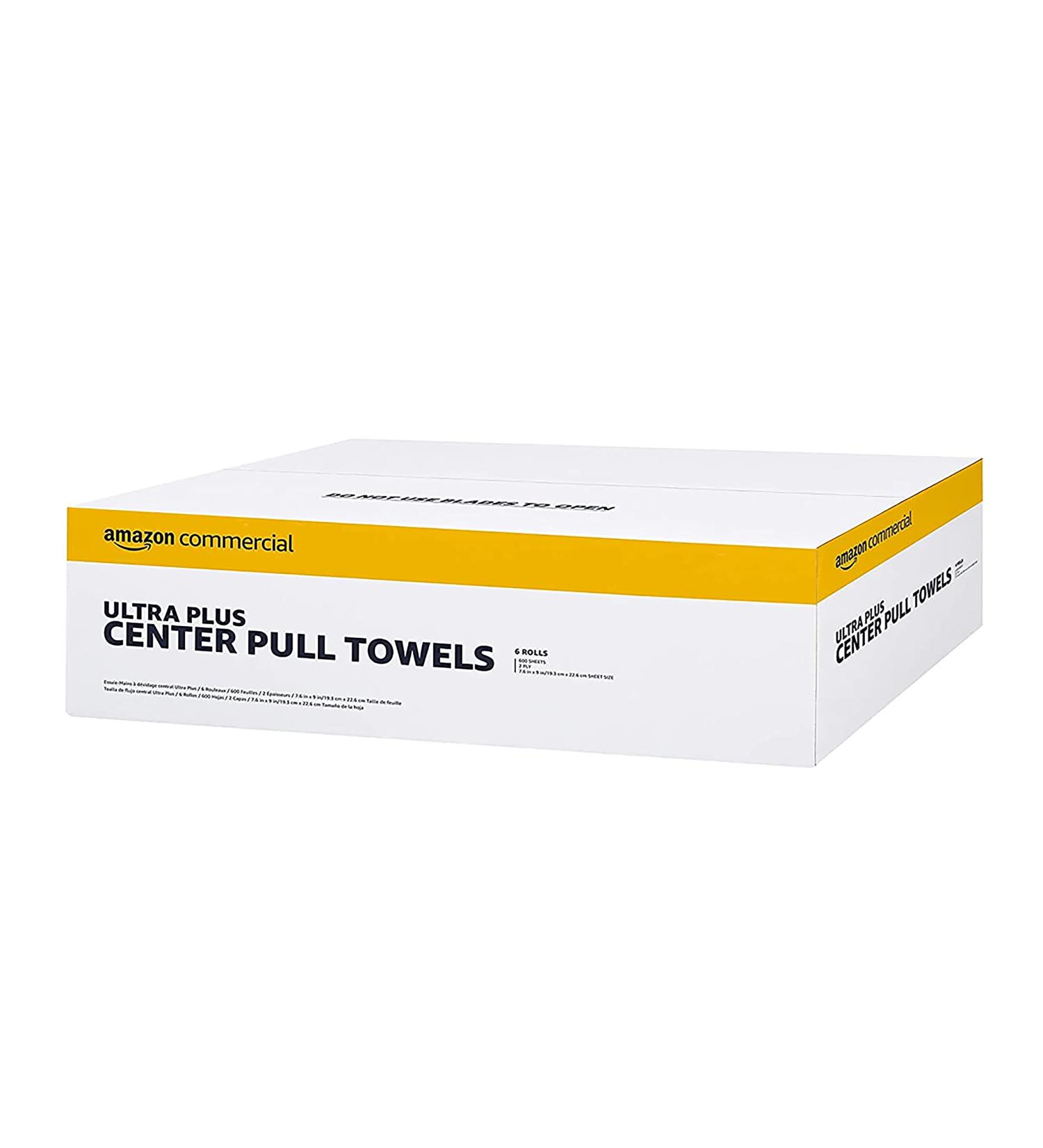 AmazonCommercial 2-Ply White Centerpull Centerfeed Paper Hand Towels(416969)|Bulk for Business|Perforated|Compatible with Universal Dispensers|FSC Certified|600 Towels per Roll(6 Rolls)(7.6 x 9 Sheet) - Buy Online on GoSupps.com