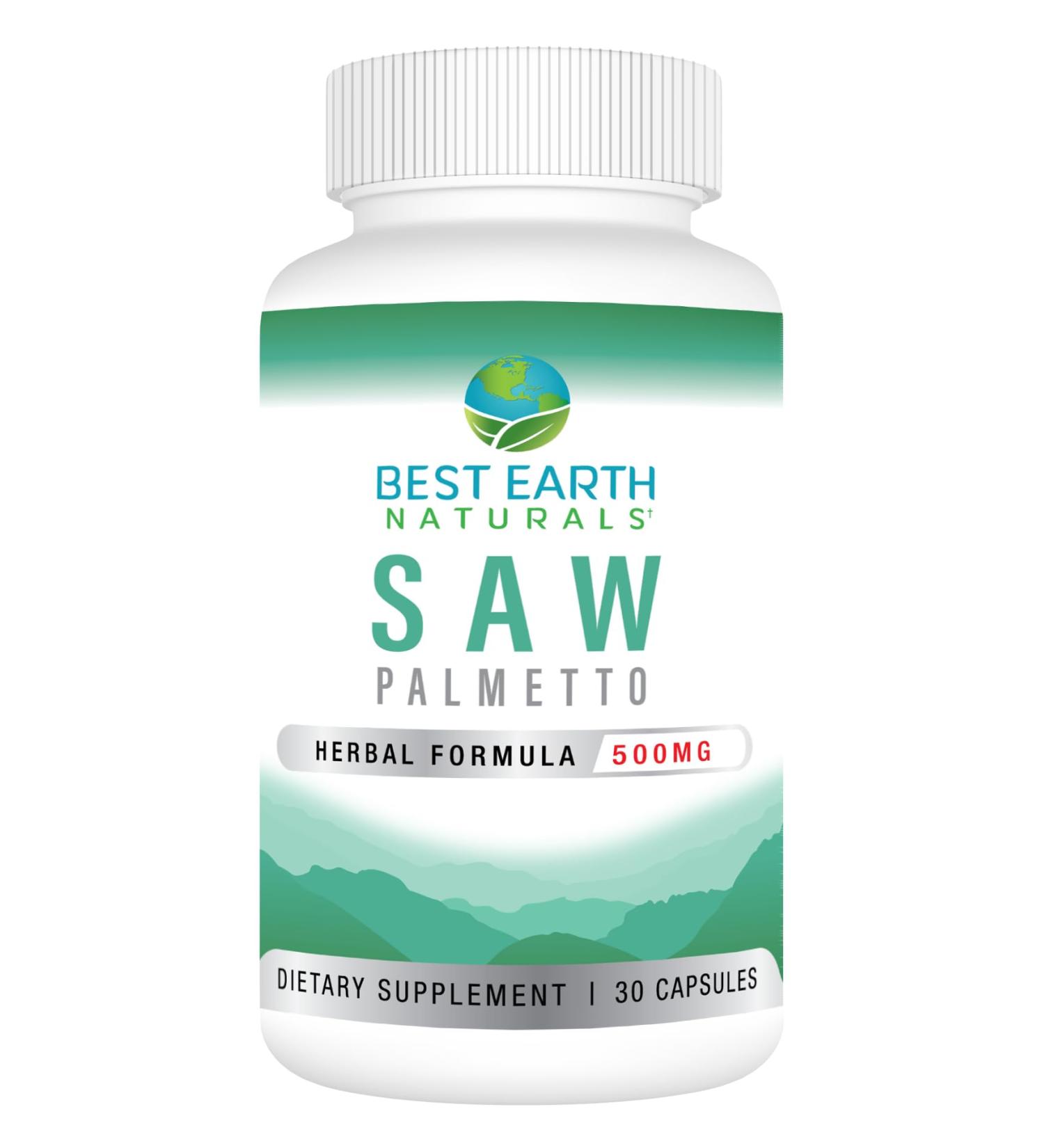 Best Earth Naturals Saw Palmetto 500 mg to Support Hair Prostate Urinary Tract 30 Count - Buy Online on GoSupps.com