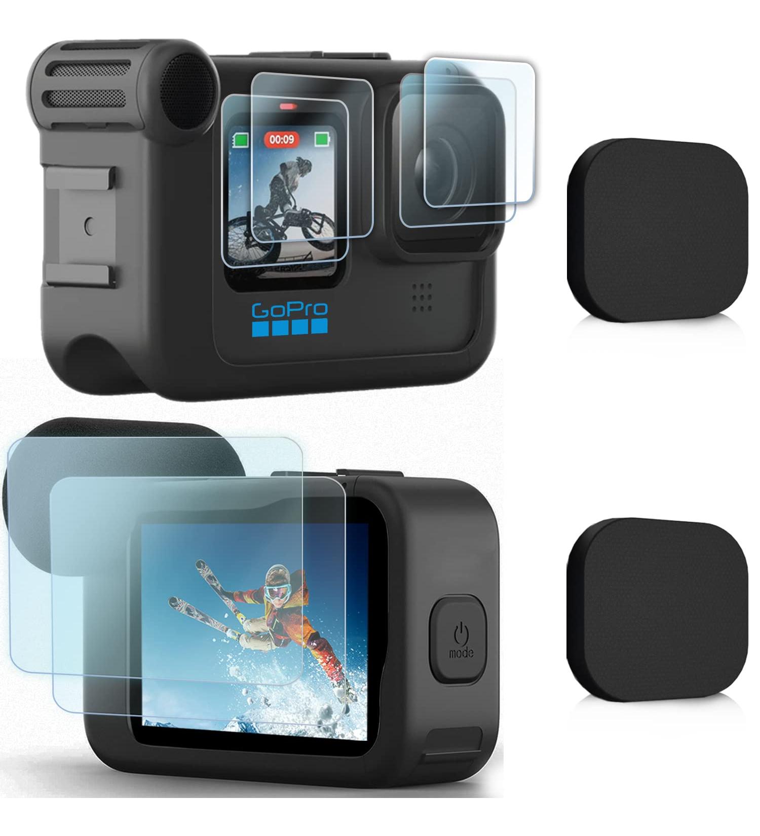 FiTSTILL 8pcs Screen Protector & Lens Cover Kit for GoPro Hero 11/10/9 Black - Ultra Tempered Glass Foils - Media Mod Compatible - Buy Online on GoSupps.com