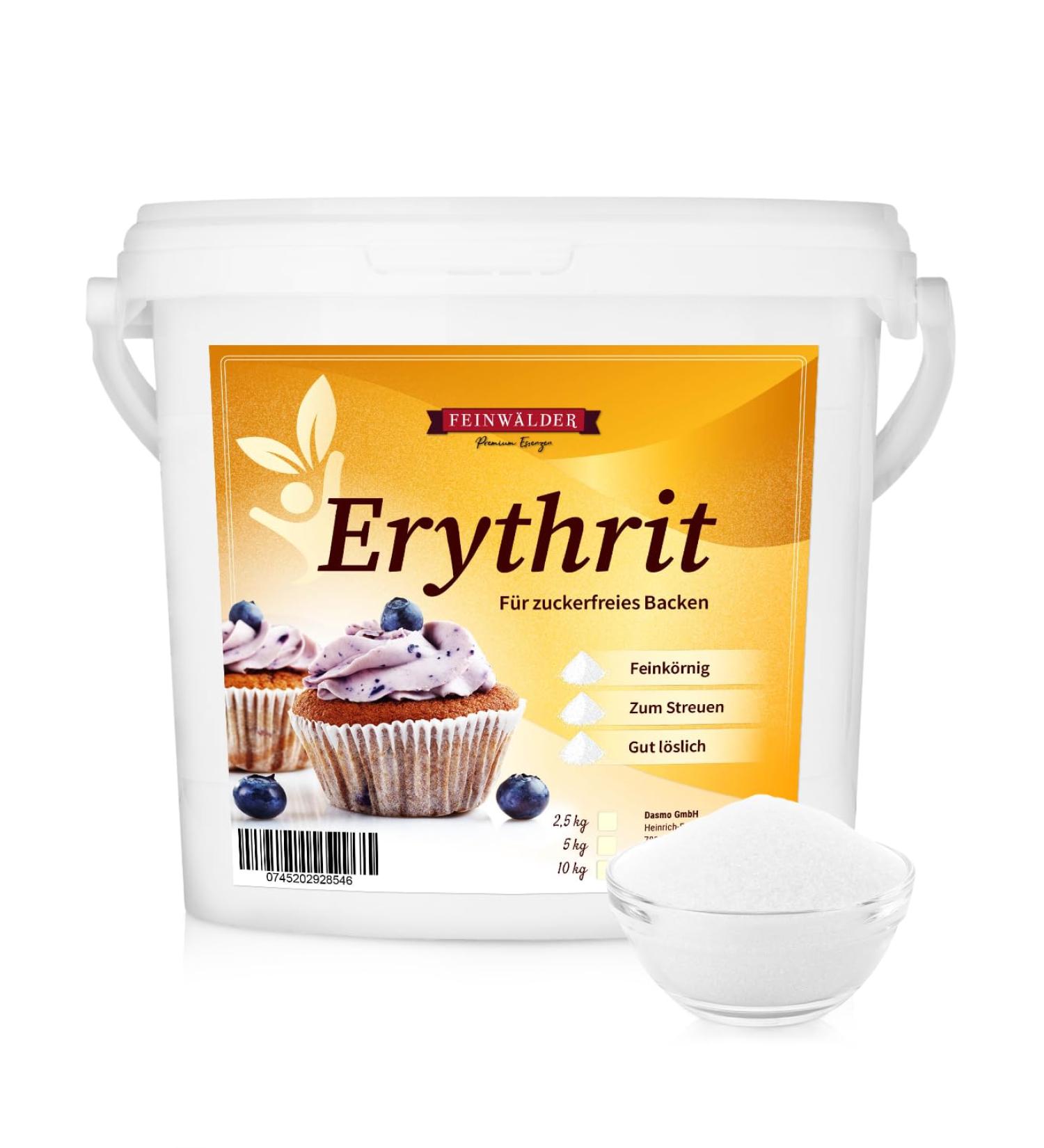 Feinw lder Erythritus 5 kg | Natural Calorie-Free Sweetener | Vegan Gluten-Free Non-GMO Sugar Alternative - Buy Online on GoSupps.com