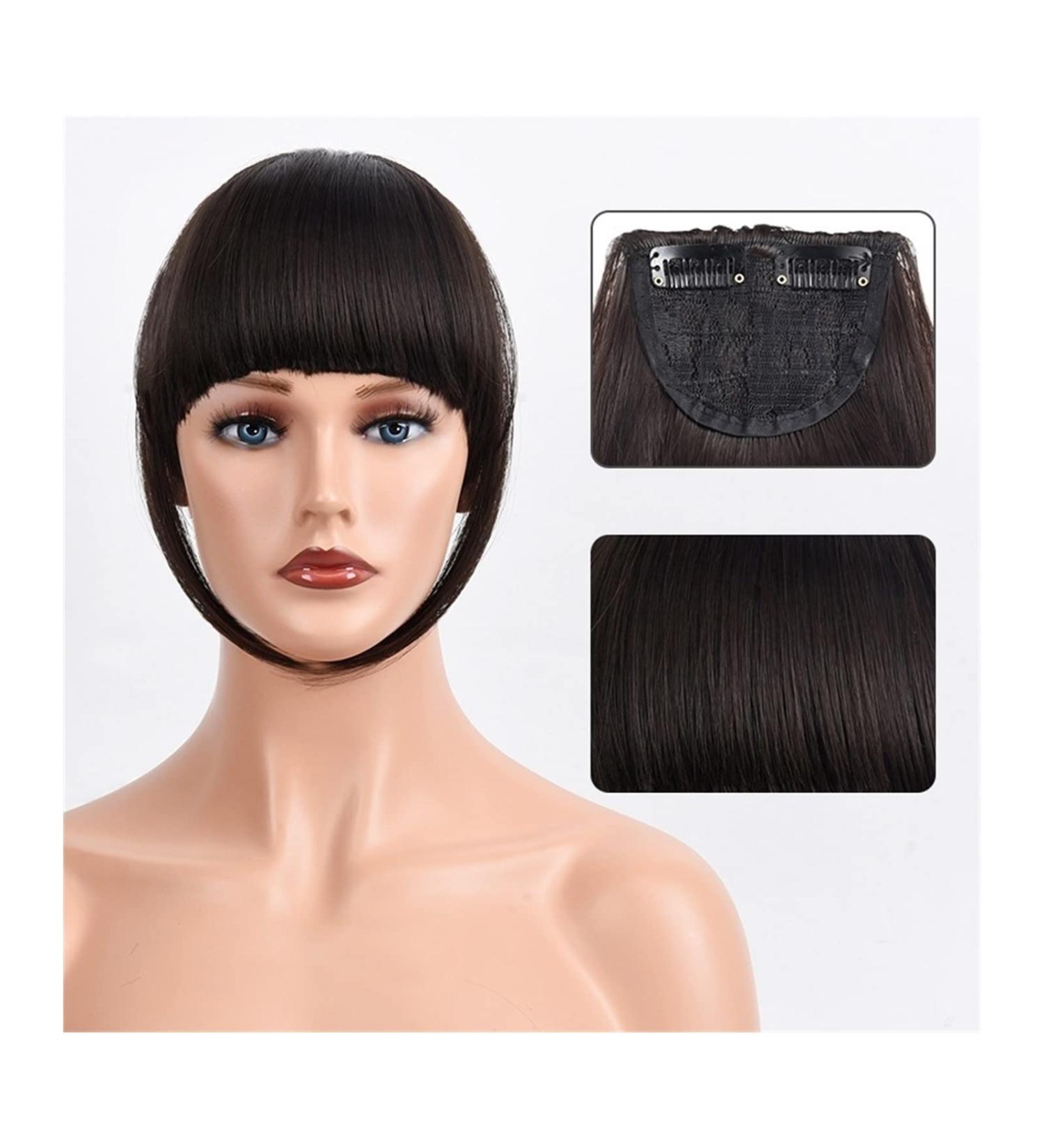 Bangs Hair Clip Synthetic Heat Resista Fake Bangs French Bangs Hair Piece Clip in Thick Natural Full Bangs Straight Fringe with Temples for Women Girls Bangs Clip in Hair (Color : 123-05 Size : 15c 15cm 123-05 - Buy Online on GoSupps.com