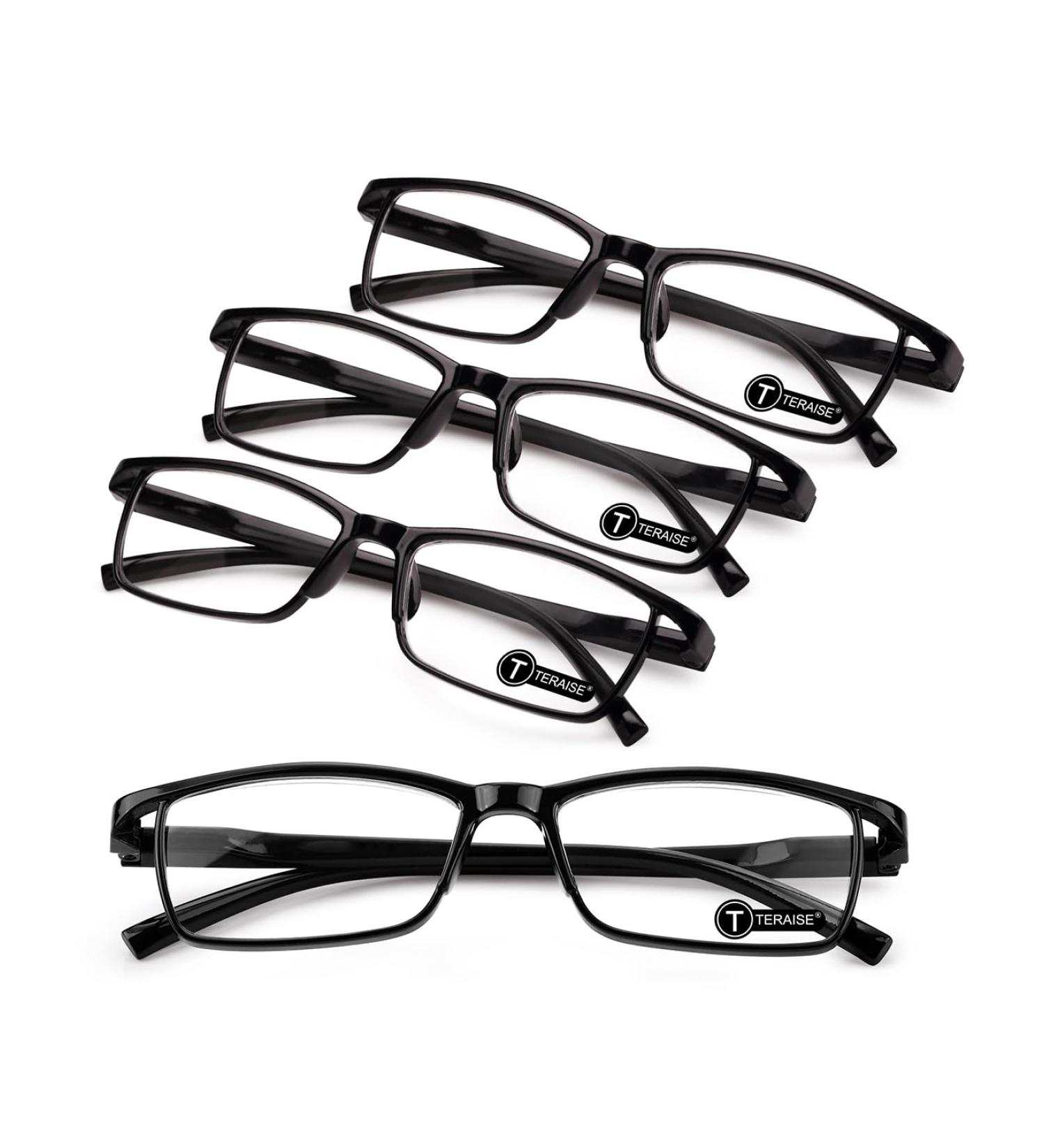 Teraise Anti-Blue Light Reading Glasses for Men & Women - Stylish Comfortable 2.25x Full Frame Feather Hinge Black Perfect for Computer Use - Buy Online on GoSupps.com