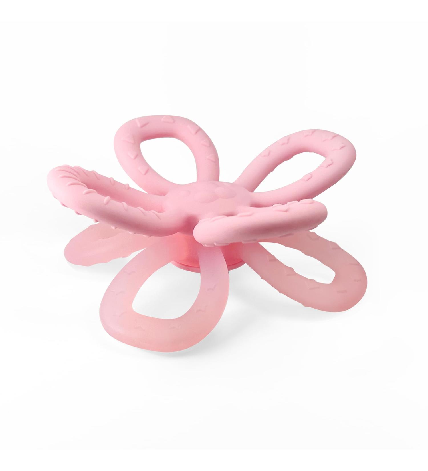 BebeBiu Flower Silicone Teething Ring for Babies - BPA-Free Baby Teething Aid (Blush) - Safe & Soothing for Teething Relief - Buy Online on GoSupps.com
