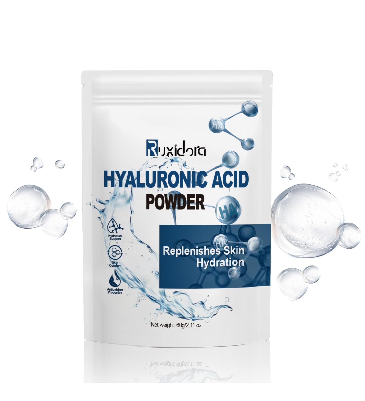 Pure Hyaluronic Acid Powder for Skin & Face (Sodium Hyaluronate) - Low Molecular Weight Cosmetic Grade DIY Serum Ingredient for Deep Hydration Acido Hialuronico en Polvo-Includes Scoop-60g(2.12oz) - Buy Online on GoSupps.com