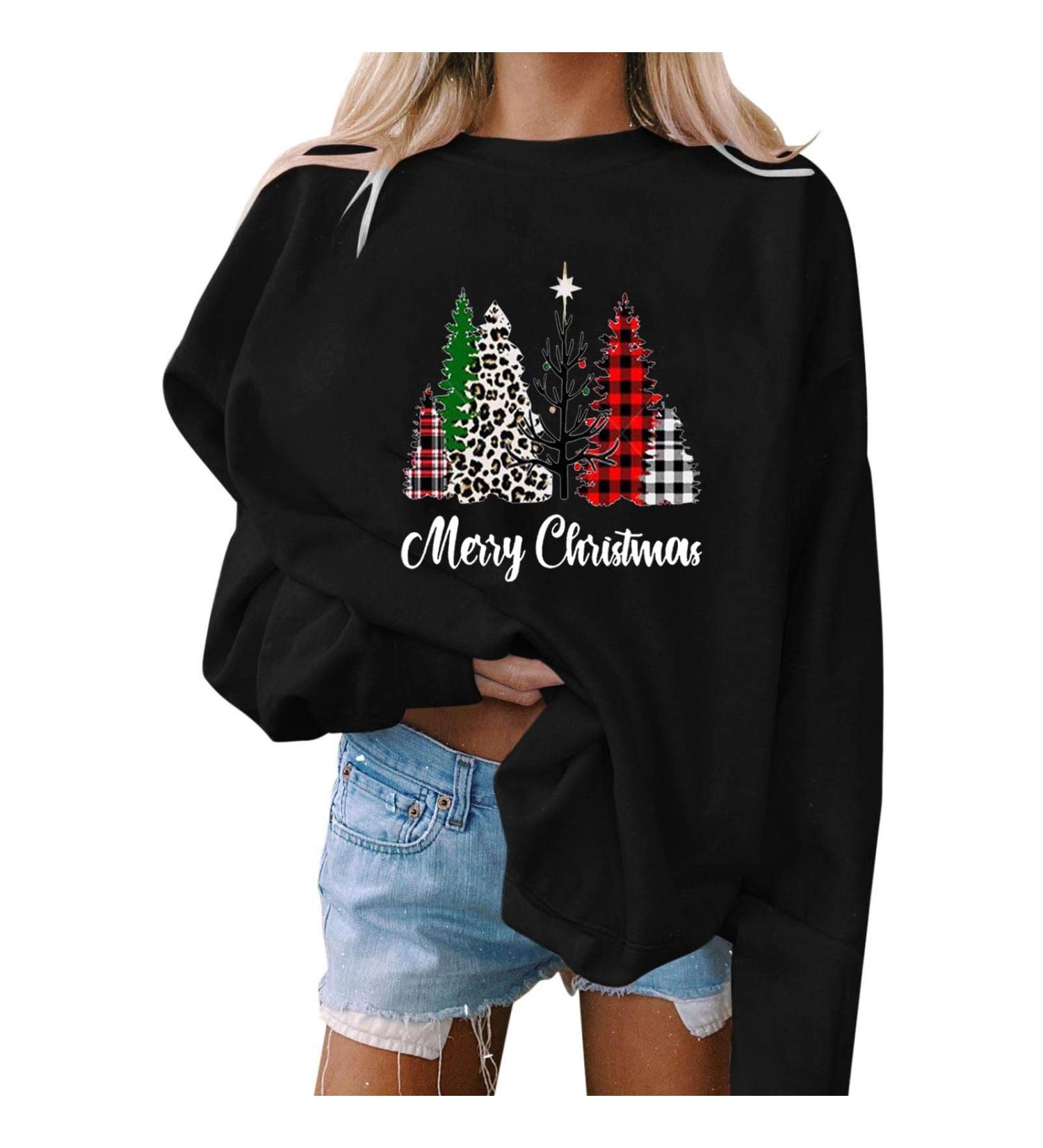 Women's Funny Ugly Christmas Sweater & Hoodie - Warm Holiday Sweatshirt with Reindeer & Snowman | International Shipping - Buy Online on GoSupps.com