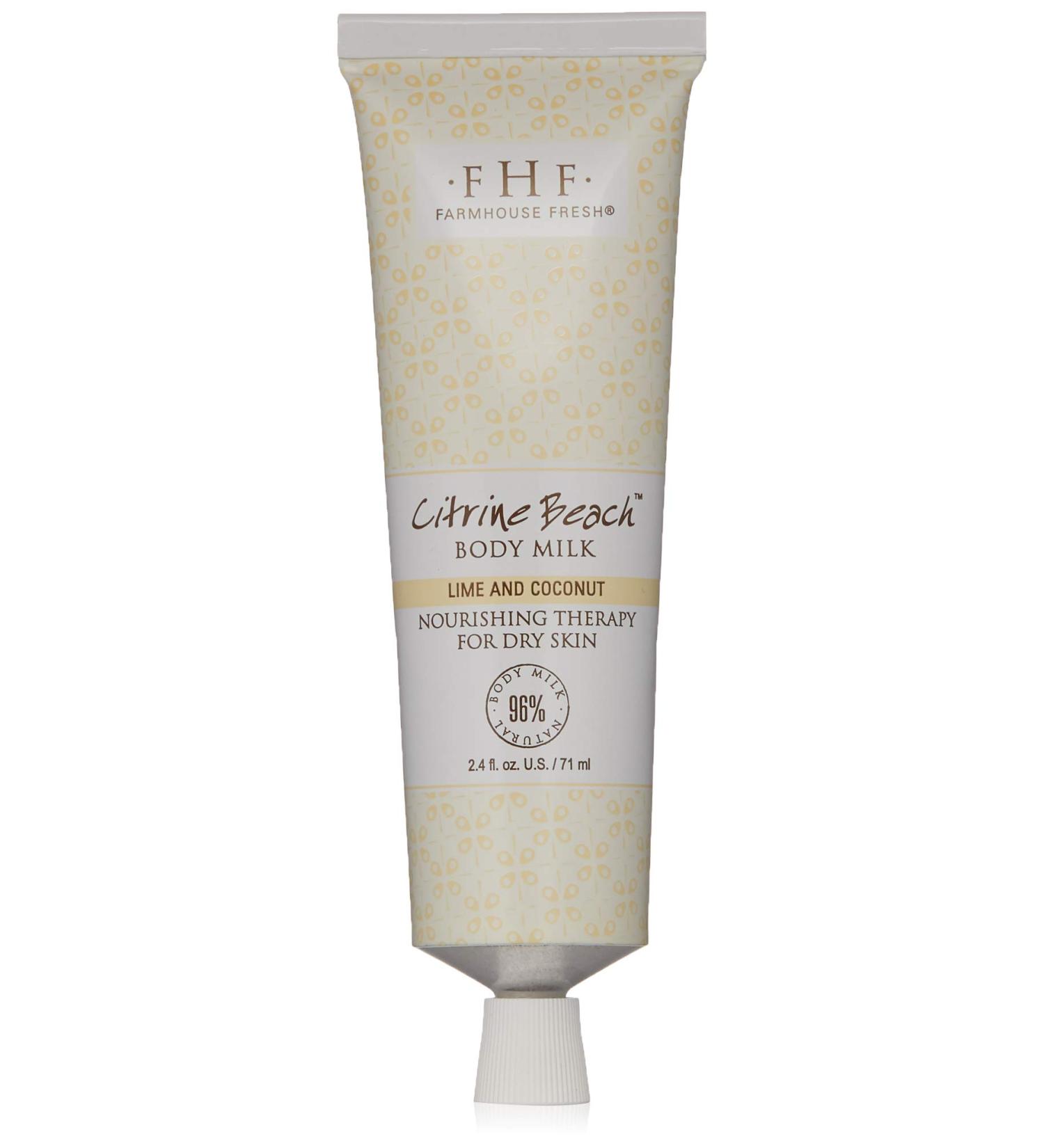 FarmHouse Fresh Citrine Beach Body Milk Travel Lotion - Nourishing Skin Moisturizer 2.4 Fl Oz | Shop Internationally - Buy Online on GoSupps.com