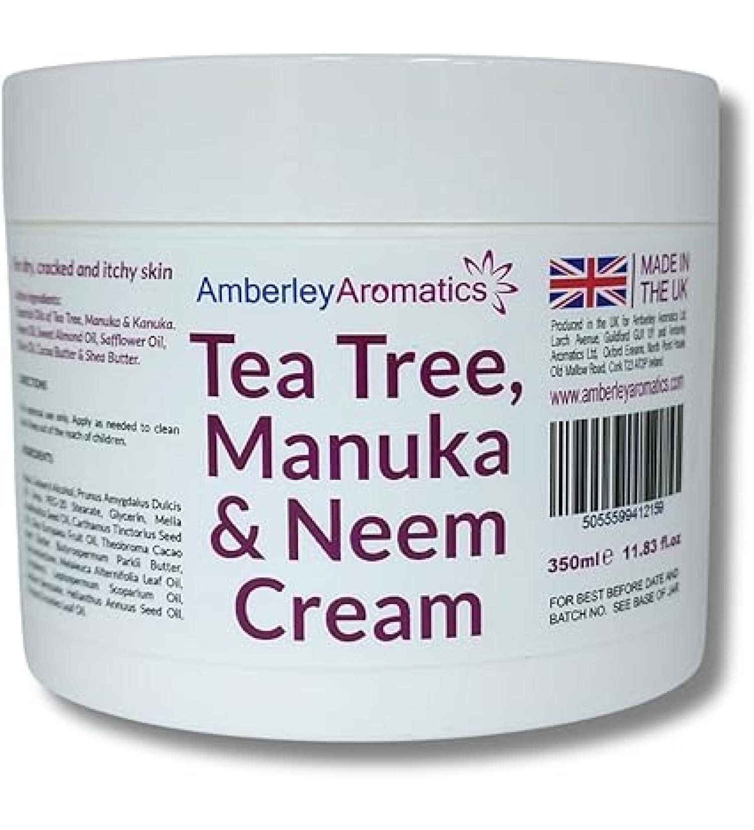 Tea Tree Manuka & Neem Cream 250g - Antibacterial, Anti-fungal, Antiseptic, for Dry and Cracked Skin - Buy Online on GoSupps.com