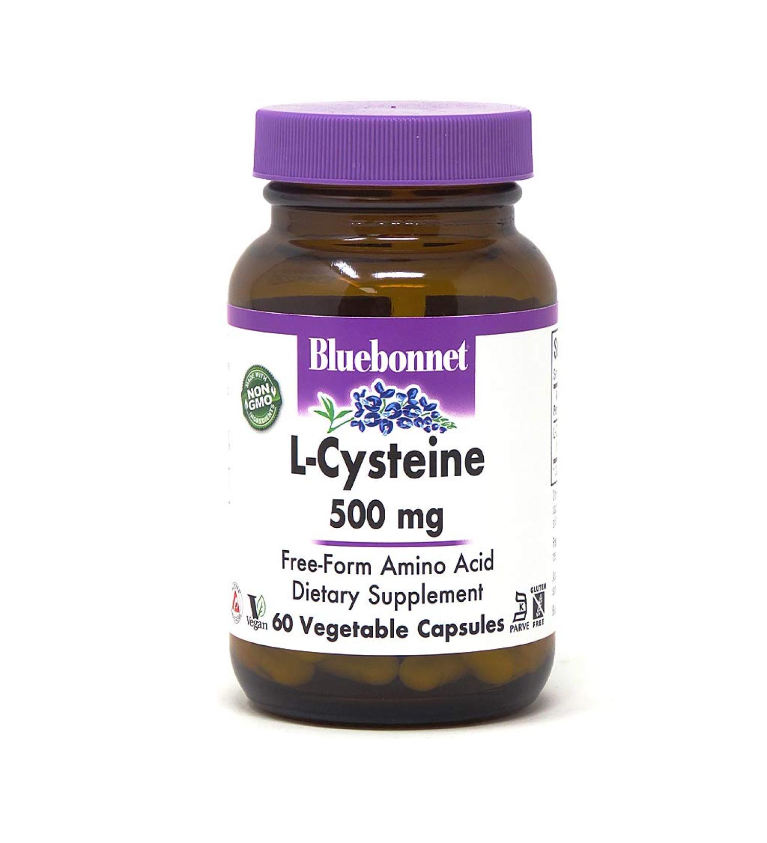 Bluebonnet Nutrition L-Cysteine 500mg - 60 Veggie Capsules | Supports Antioxidant Health - Buy Online on GoSupps.com