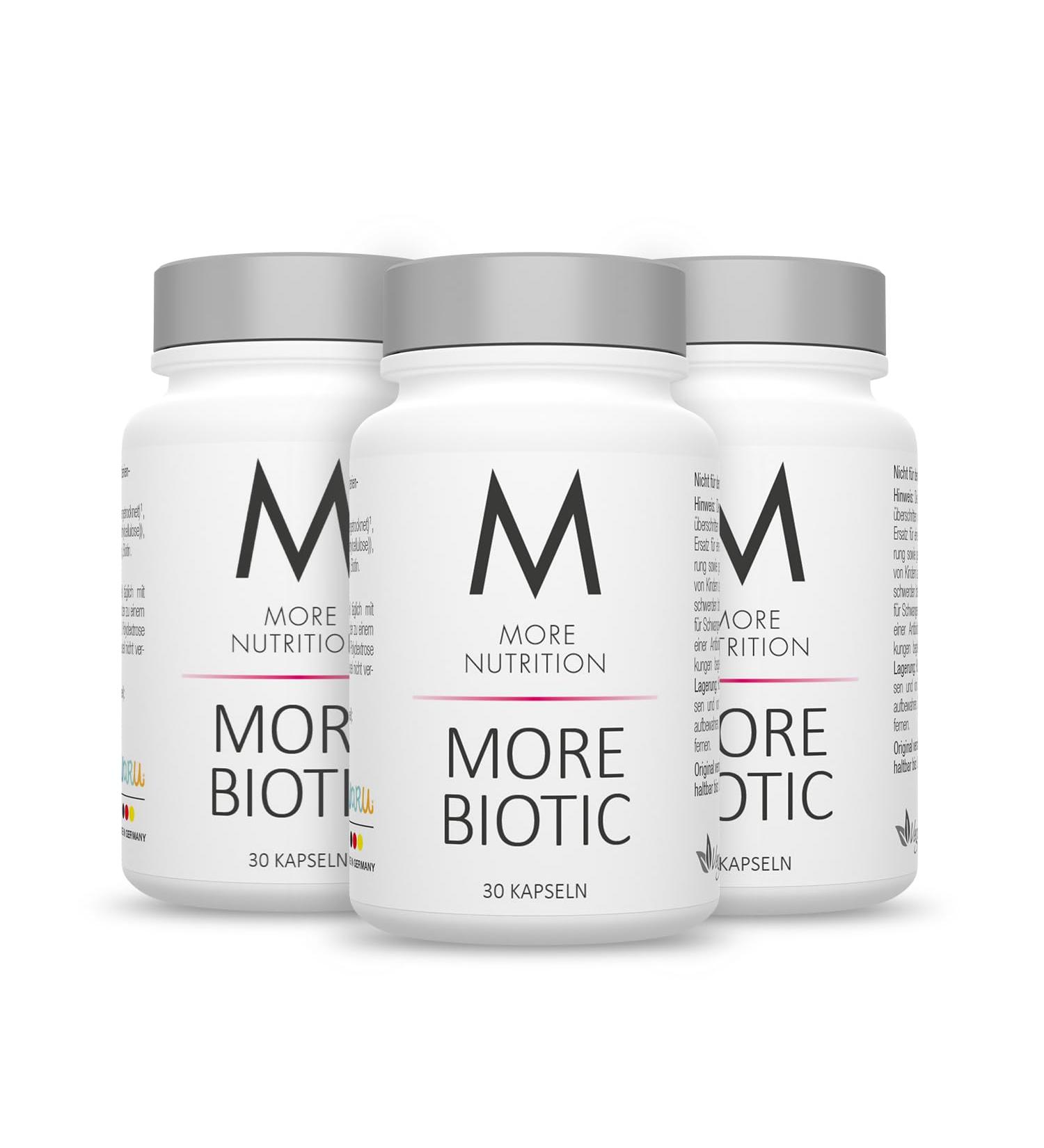More Biotic: 3-Pack of 30 Vegan Capsules | Supports Intestinal & Vaginal Flora | 32 Billion Probiotics per Capsule | Clinically Studied Strains - Buy Online on GoSupps.com