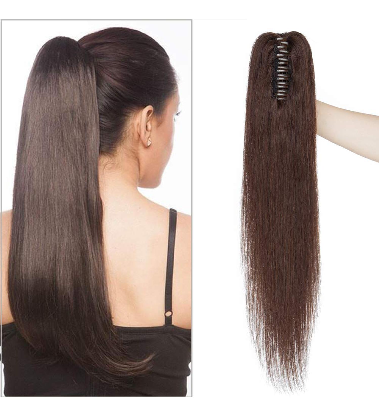Buy SEGO Real Hair Ponytail Extension - 100% Remy Clip-In Braid Dark Brown #2-1 (18/45cm) - International Shipping Available - Buy Online on GoSupps.com
