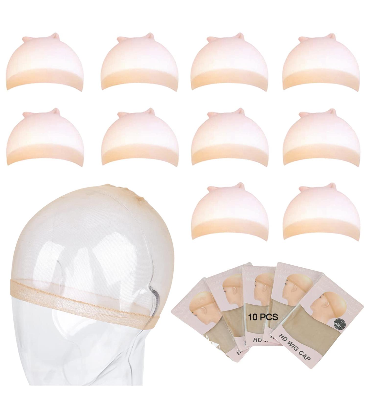 HD Wig Cap Bundle - 5 Packs, 10 Pieces Breathable Stocking Caps for Lace Front Wigs | Brown & Transparent Thin Invisible Caps for Women - Buy Online on GoSupps.com