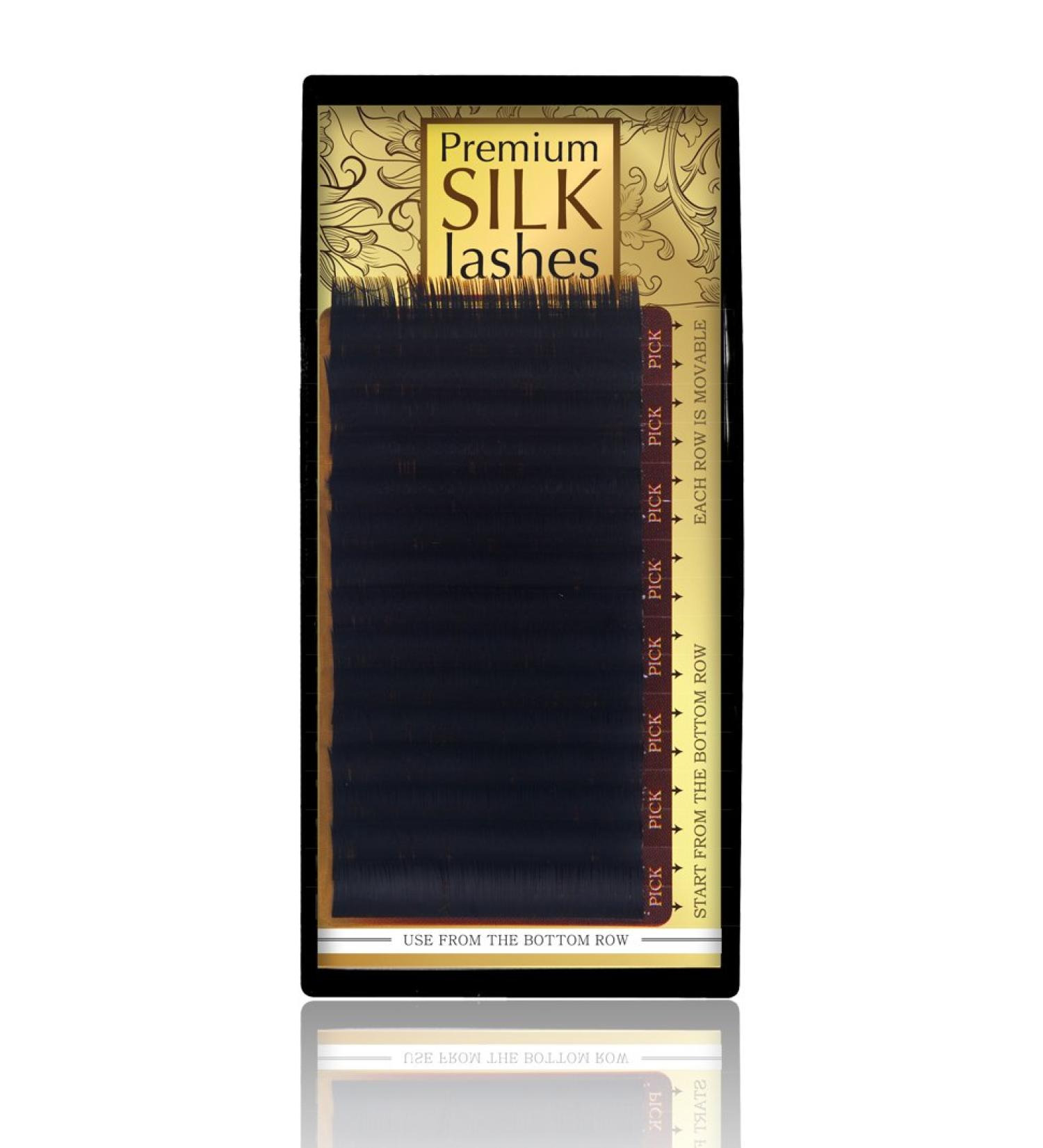 Xpress Premium Silk Lashes B-Curl 0.15 mm eyelash extension silk eyelashes (length 12 mm)