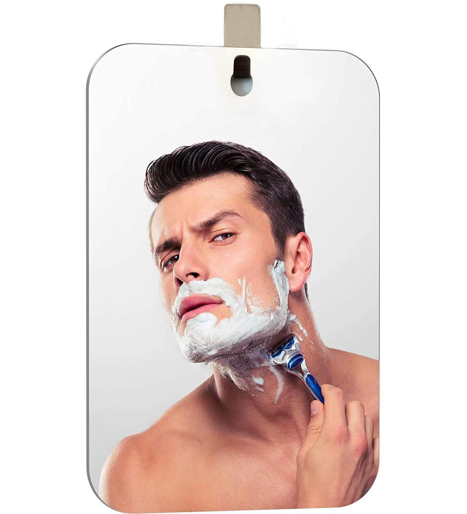 Fogless Shower Mirror | Deluxe Frameless Travel & Shaving Mirror for Men & Women - Buy Online on GoSupps.com