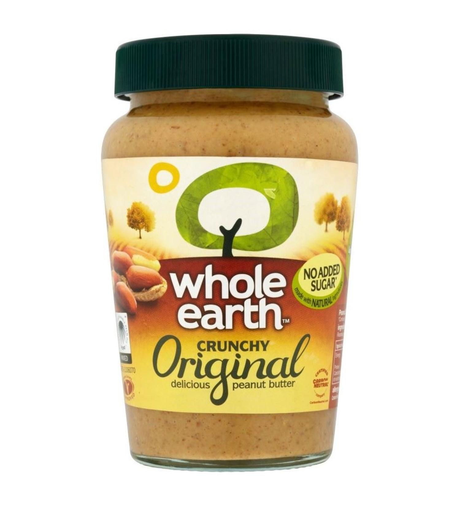 Whole Earth Whole Grain Crunch Peanut Butter of Natural Origin No Added Sugar (454g)
