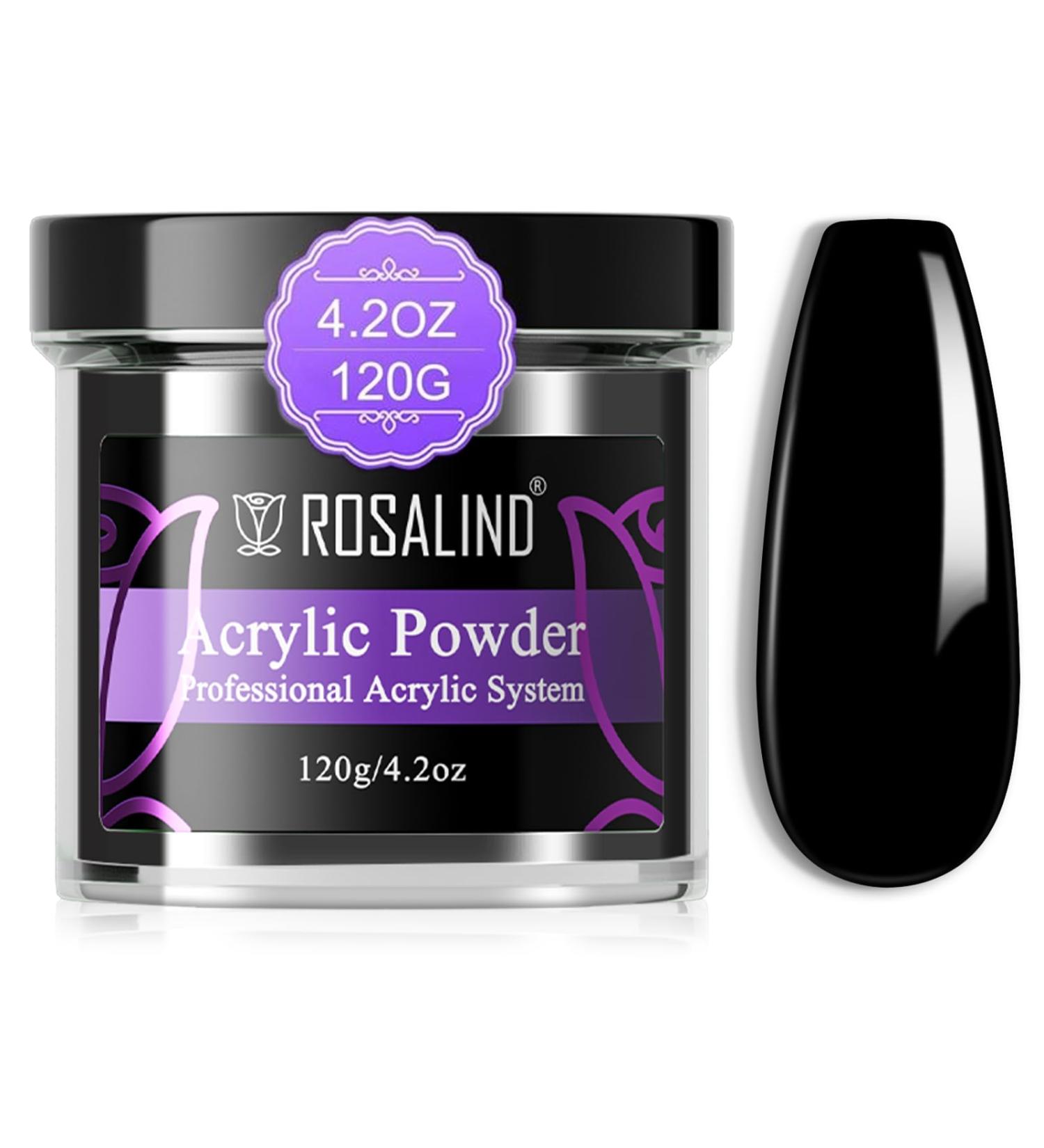ROSALIND 120g Black Acrylic Powder - Professional Nail Extension & Caving - No Nail Lamp Needed - Buy Online on GoSupps.com