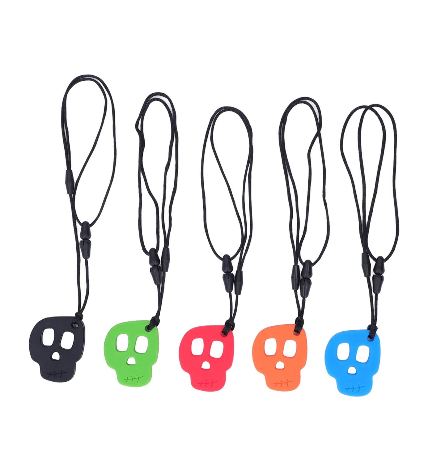 5Pcs Sensory Chew Necklace Bundle | Silicone Chewy Necklaces for Autism ADHD & Anxiety - Oral Motor Aids - Buy Online on GoSupps.com