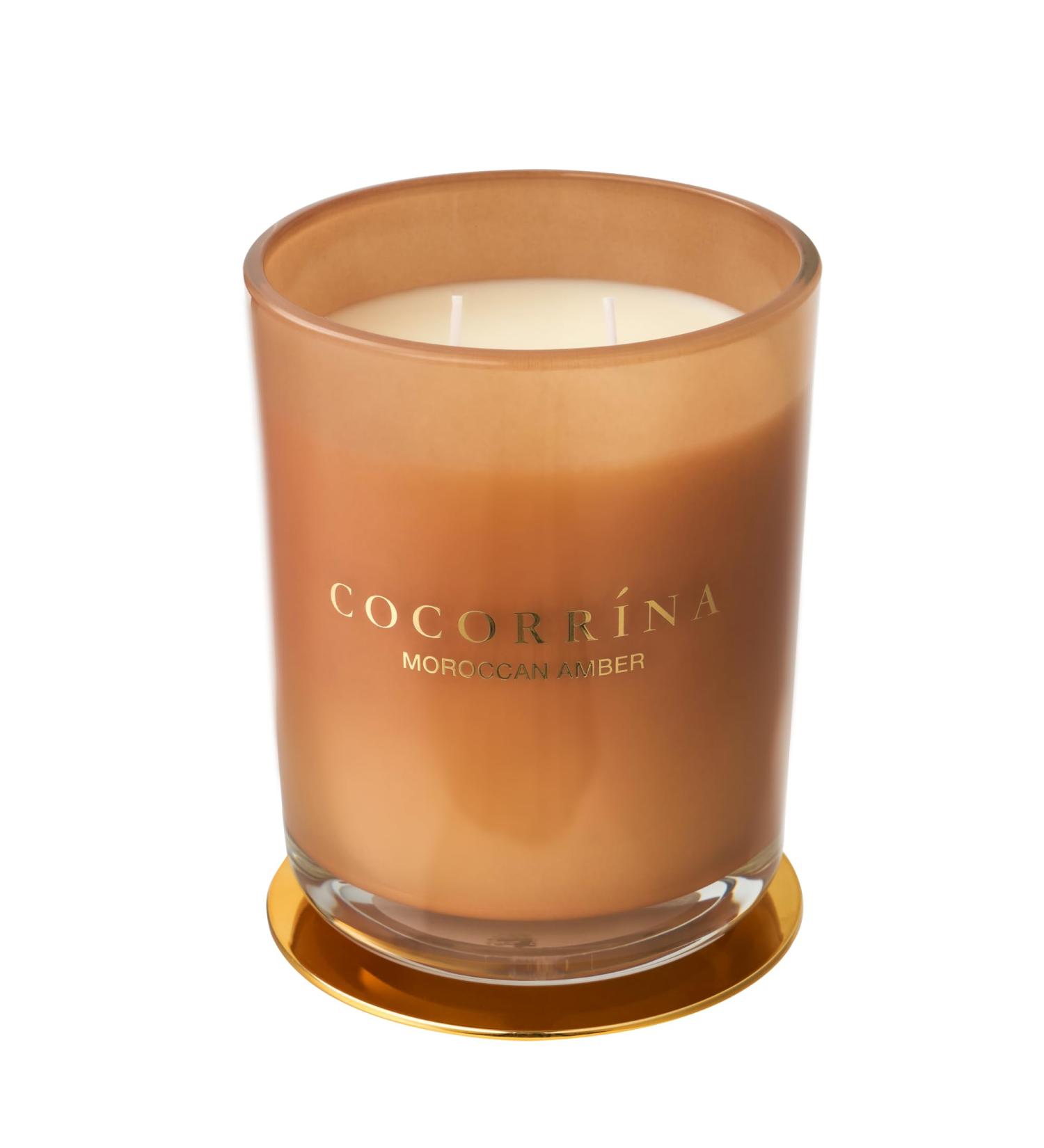 Cocorr na Moroccan Amber Candle - Natural Soy Wax 46-Hour Burn Time 2 Wicks Perfect Christmas Gift - 420g Fragrance Candle in Glass - Buy Online on GoSupps.com