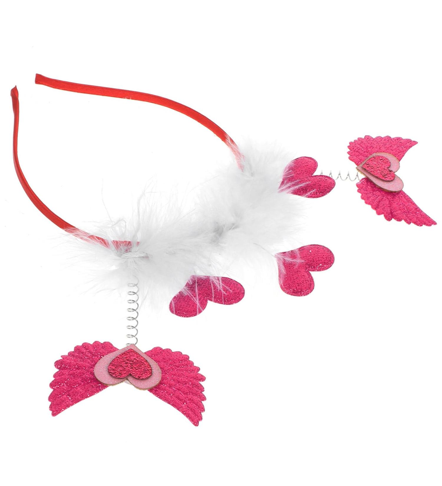 minkissy Valentines Day Headpieces Rosy Heart Head Bopper Love Wing Hair Hoop Glitter Heart Hair Band Wedding Valentines Day Hair Accessories for Women and Girls - Buy Online on GoSupps.com