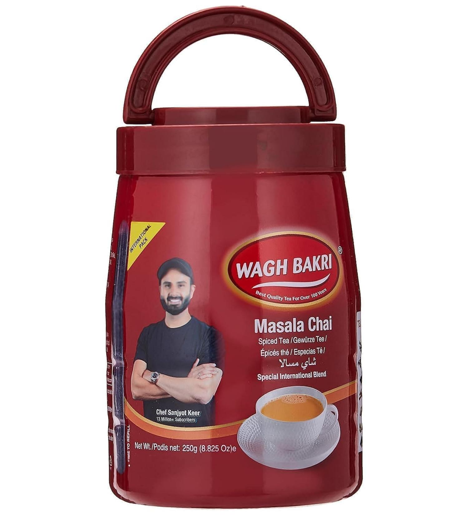 Wagh Bakri Masala (Spiced) Leaf Tea 250g Jar - Loose Leaf Tea - Buy Online on GoSupps.com