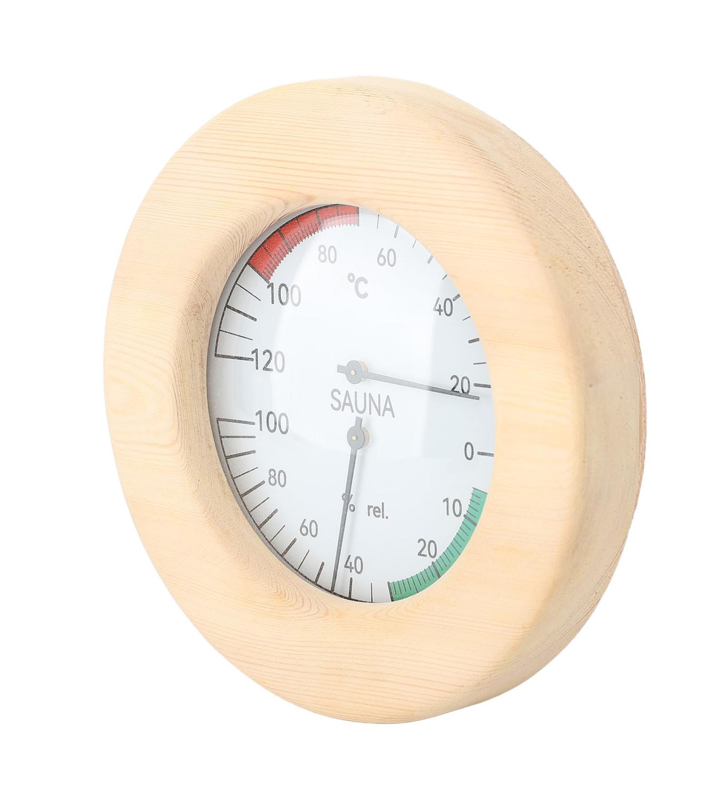 Kuuleeyn 2-in-1 Sauna Hygrothermographer - Wooden Wall-Mounted Thermometer & Hygrometer for Real-Time Monitoring - Buy Online on GoSupps.com
