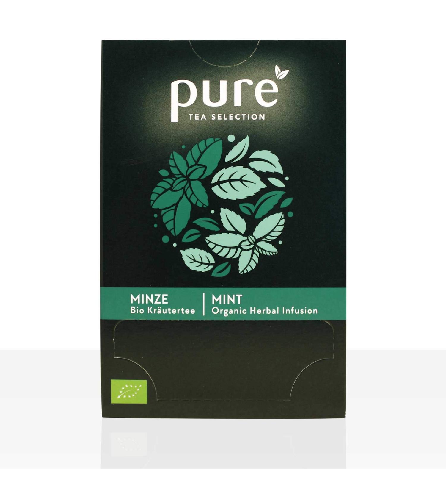 Pure Tea Pure Tea Selection Minze Organic | Organic Herbal Tea | 100% Certified Organic | 25 Industrially Compostable Cornstarch Woven Tea Bags | 25 x 1.75 g