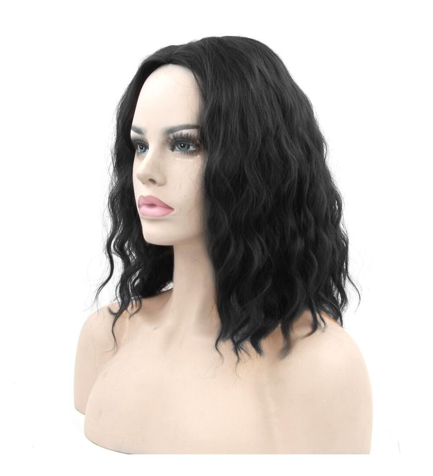 Fouriding Short Curly Bob Wig for Women - Black Halloween Cosplay & Anime Costume Hair - Buy Online on GoSupps.com