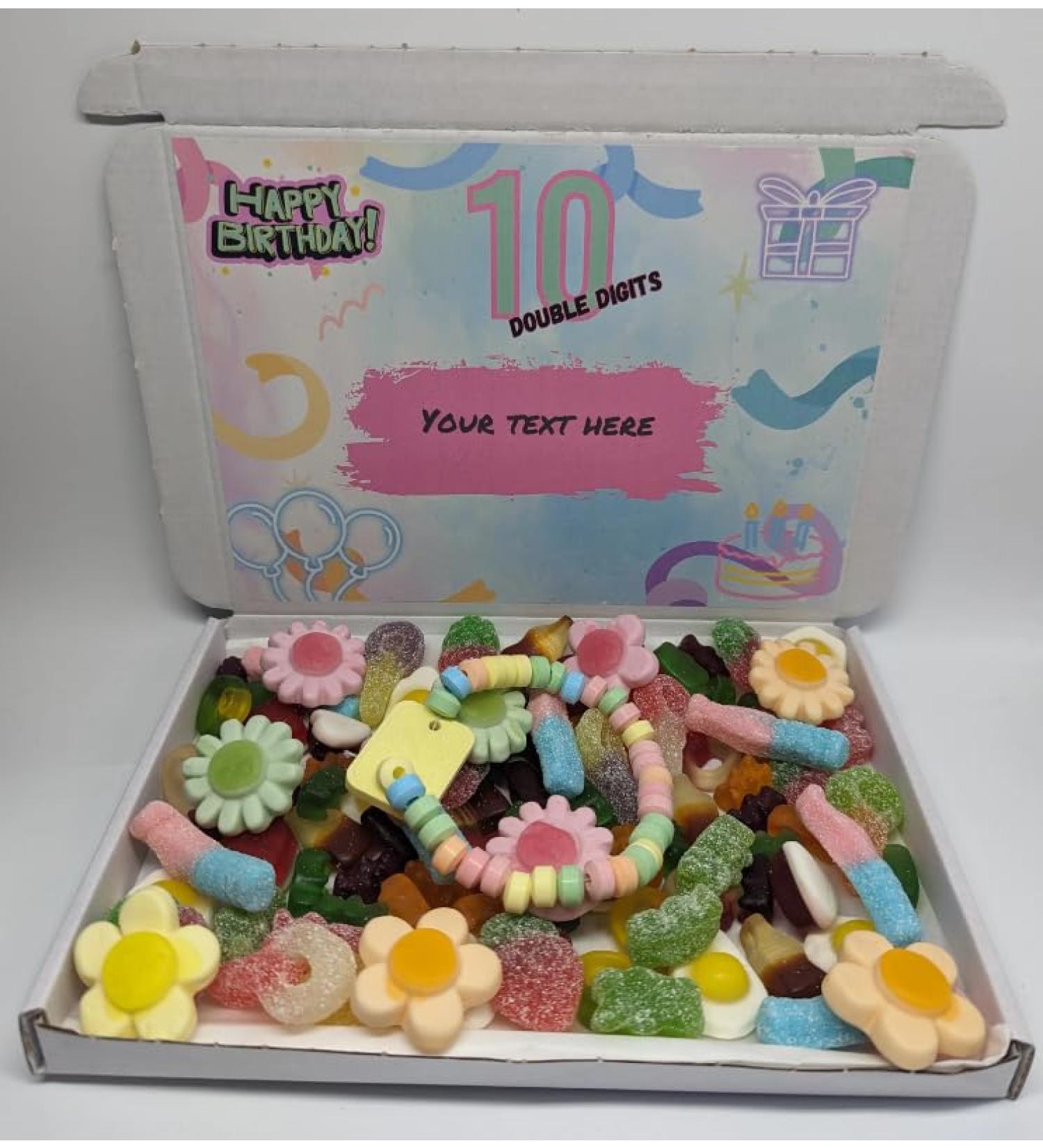 Personalised 10 double digits birthday sweet box | 10th birthday|Tenth birthday gift| 10th birthday gift| 10th birthday present|Personalised 10th birthday| - Buy Online on GoSupps.com